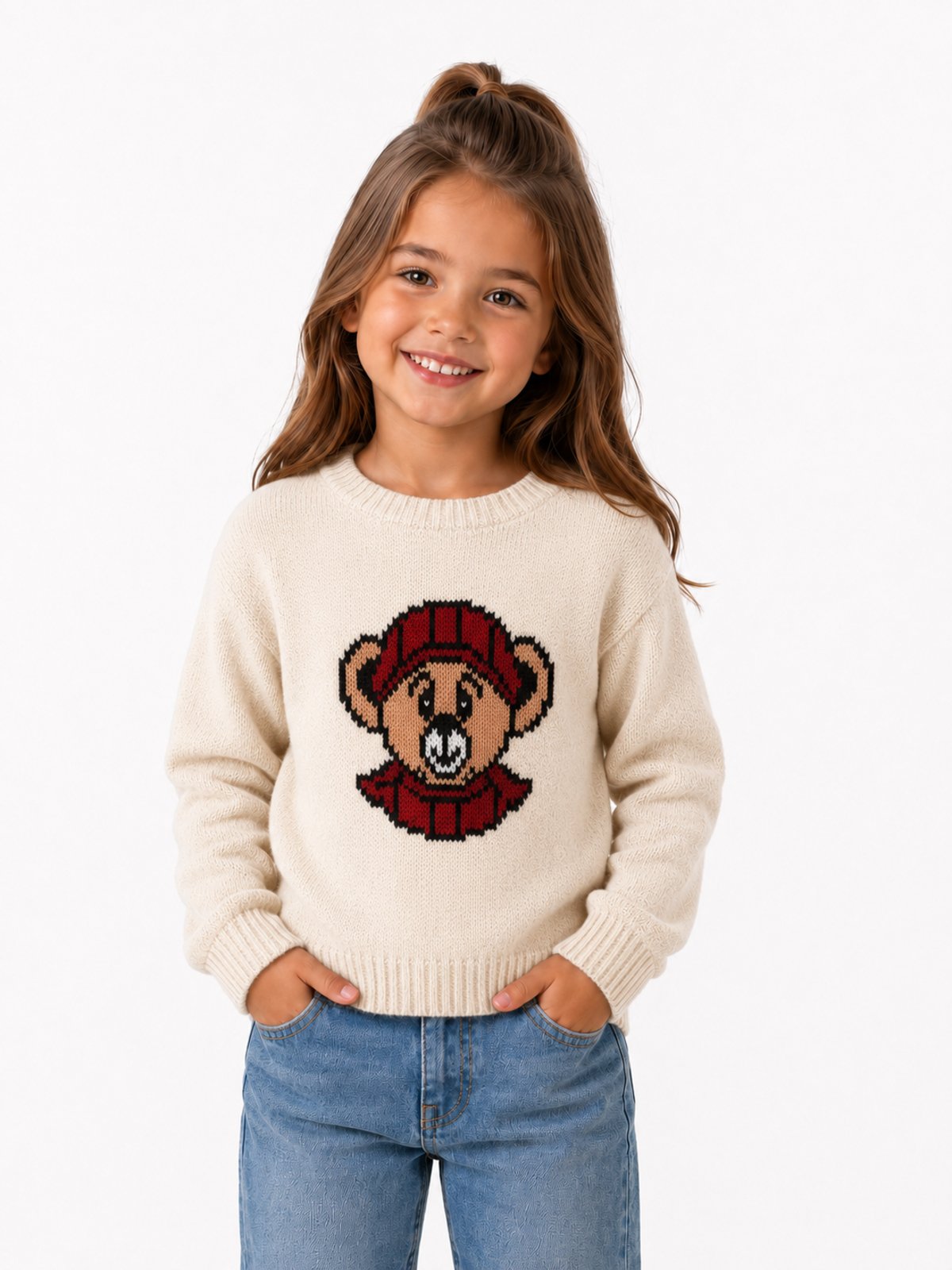 Infantil - Blusa D Bell Outlet Fashion Manga Longa Estampada Off White