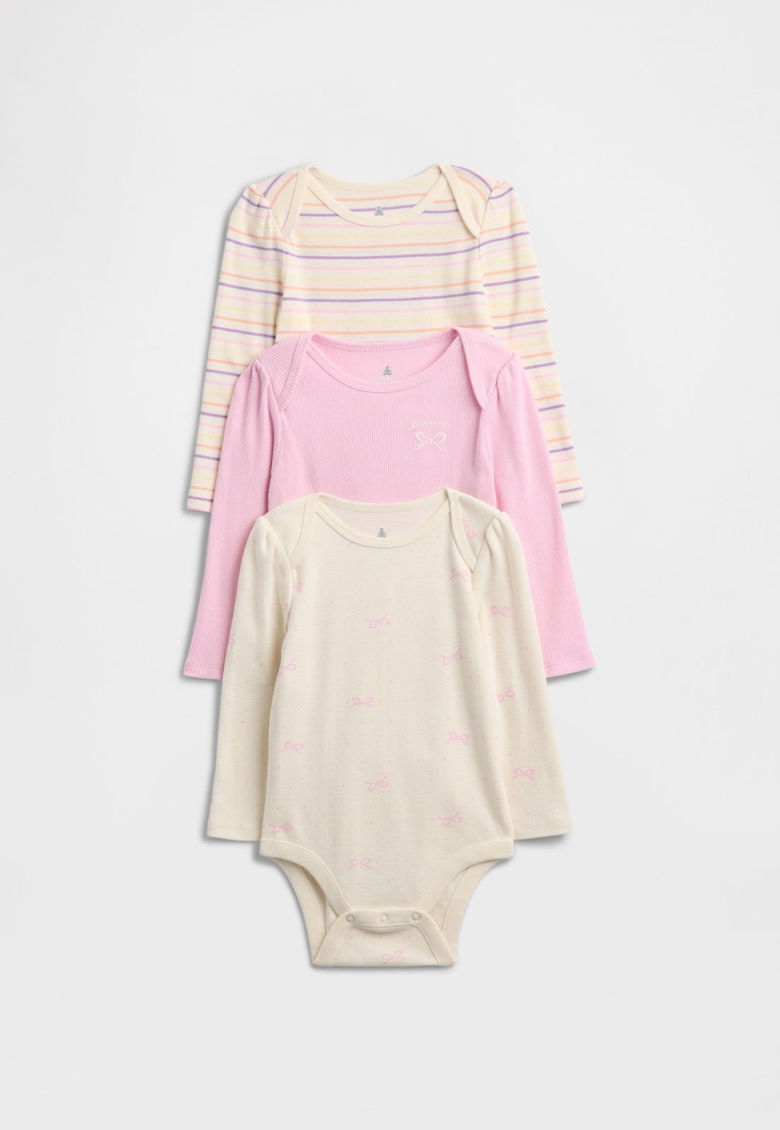 Infantil - Kit Body GAP Manga Longa Estampado Bege