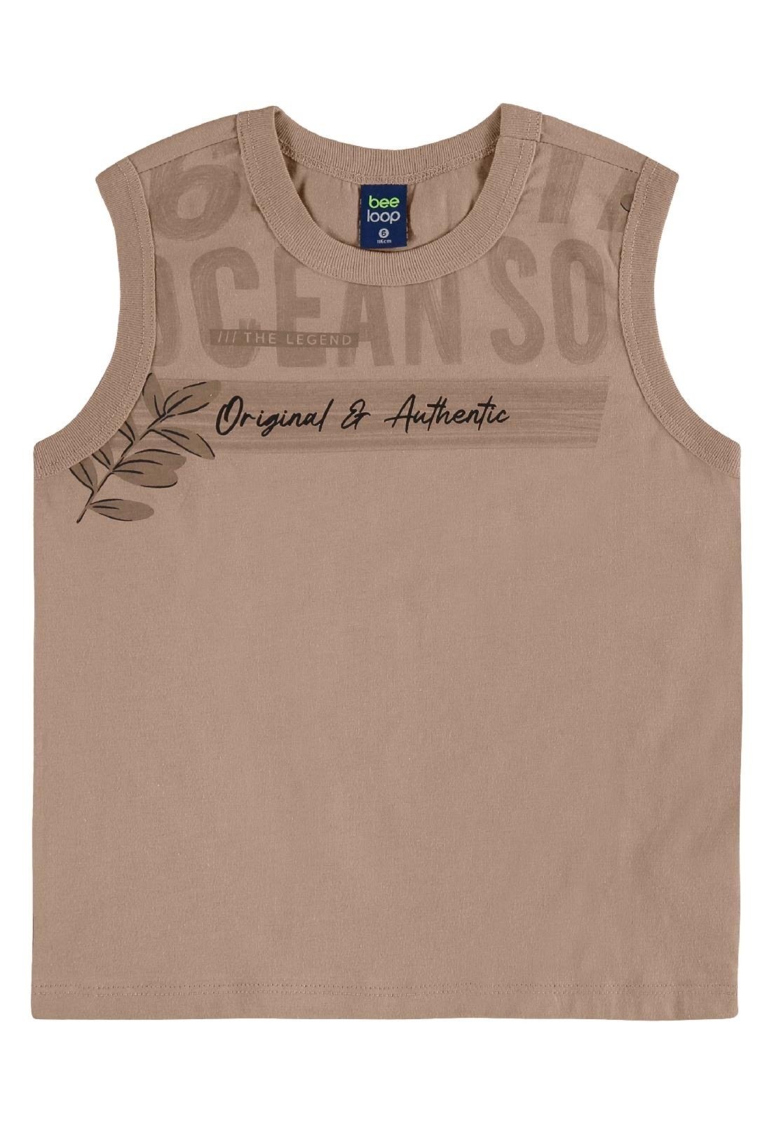 Vista 3 Infantil - Conjunto Regata Tropical Bermuda Bee Loop marrom Bee Loop marrom
