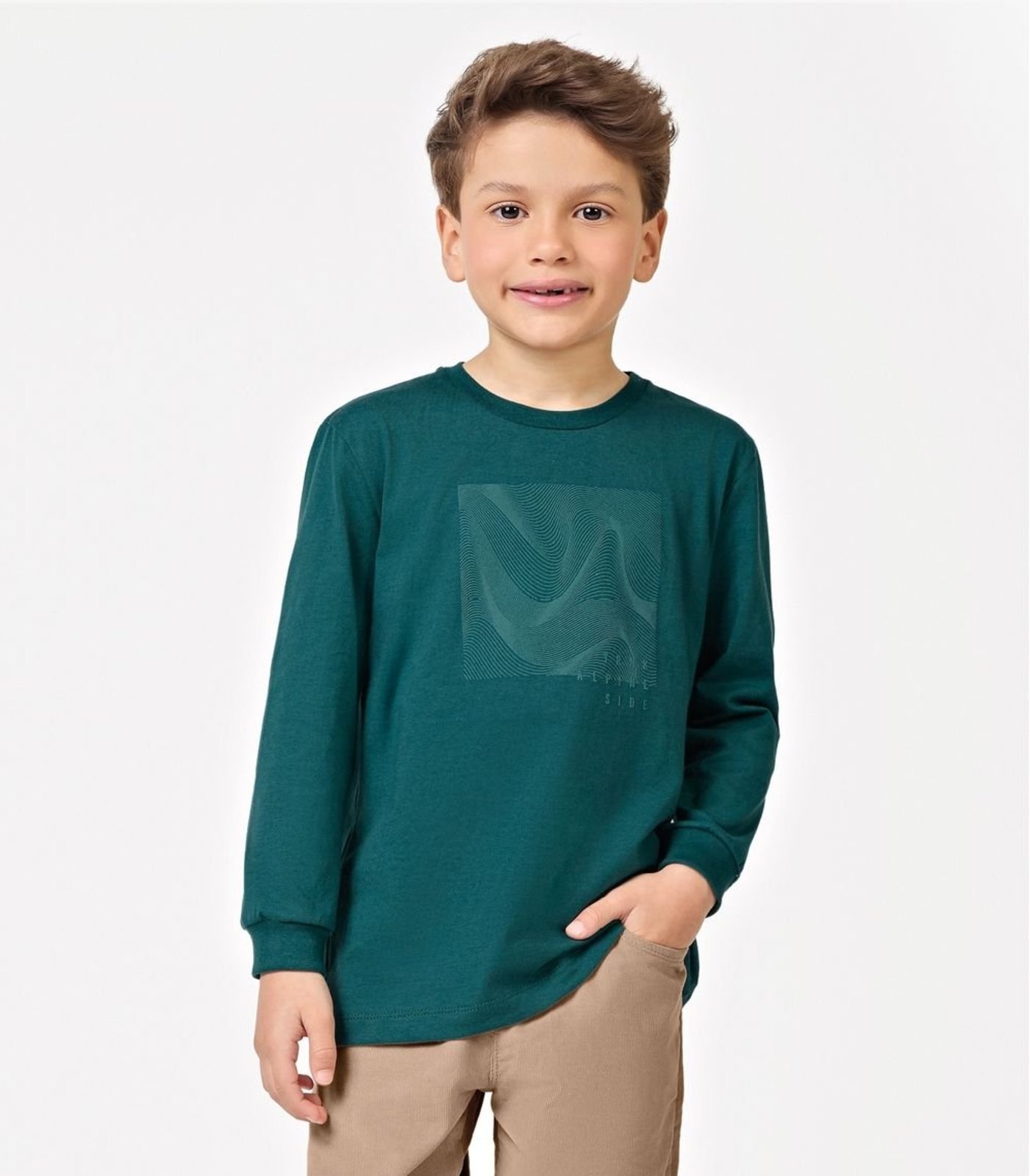 Infantil - Camiseta Manga Longa Menino Trick Nick Verde