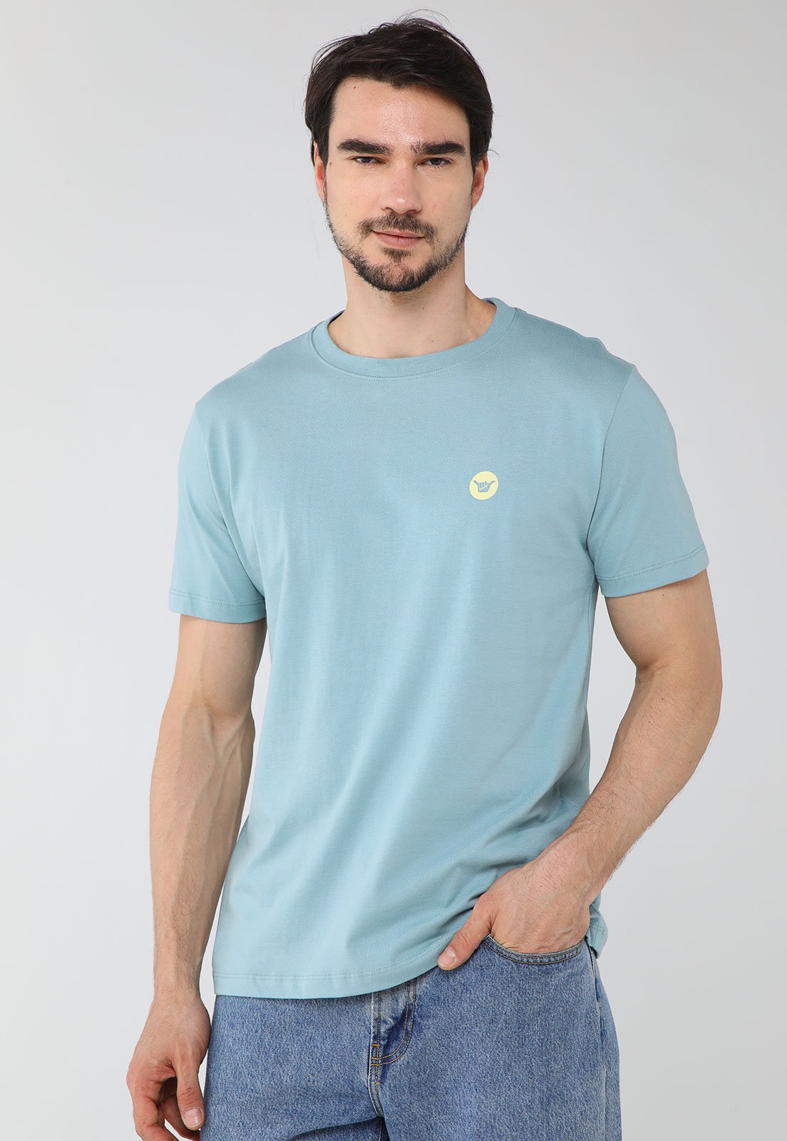 Vista 2 Camiseta Masculina Hang Loose Silk Round Claro azul Hang Loose azul