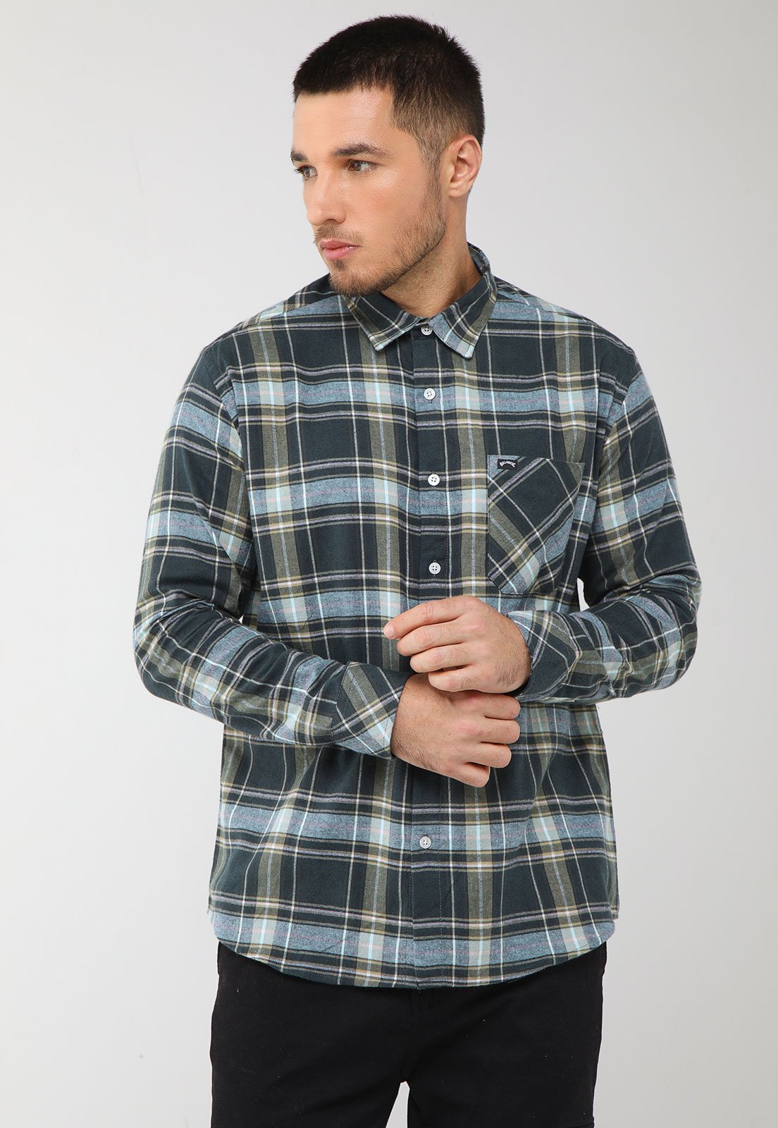 Camisa Masculina Billabong Coastline Xadrez Verde