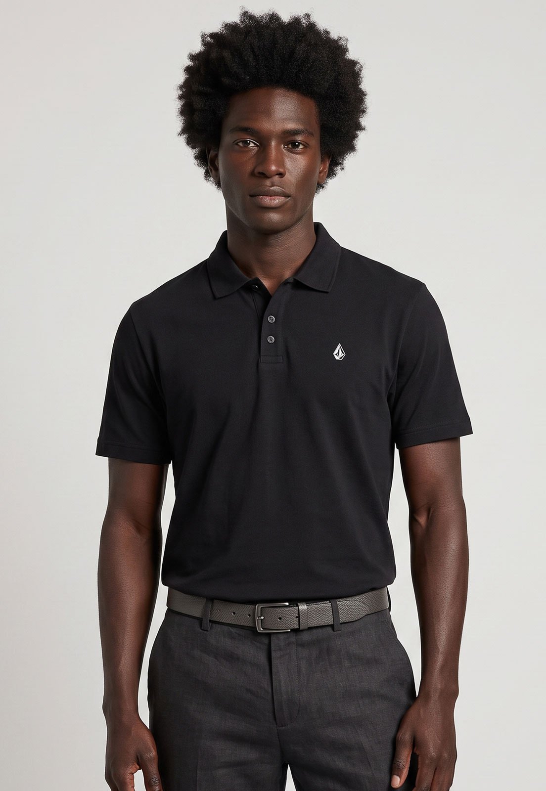 Polo Masculina Volcom Classic Stone Preta