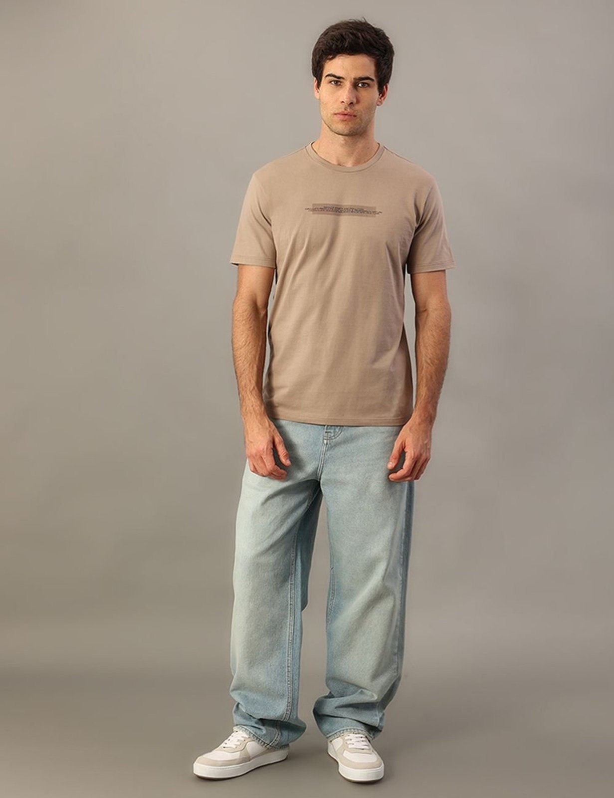 Camiseta Manga Curta Calvin Klein Jeans Masculino Reduce Waste - Caqui Medio Calvin Klein Jeans