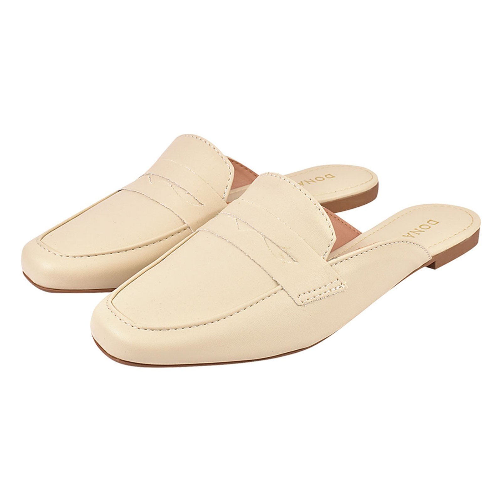 Vista 2 Sapato Mule Feminino CM Calçados Clássico Oxford Bico Quadrado Off White Monte Shoes off-white white Monte Shoes off-white white