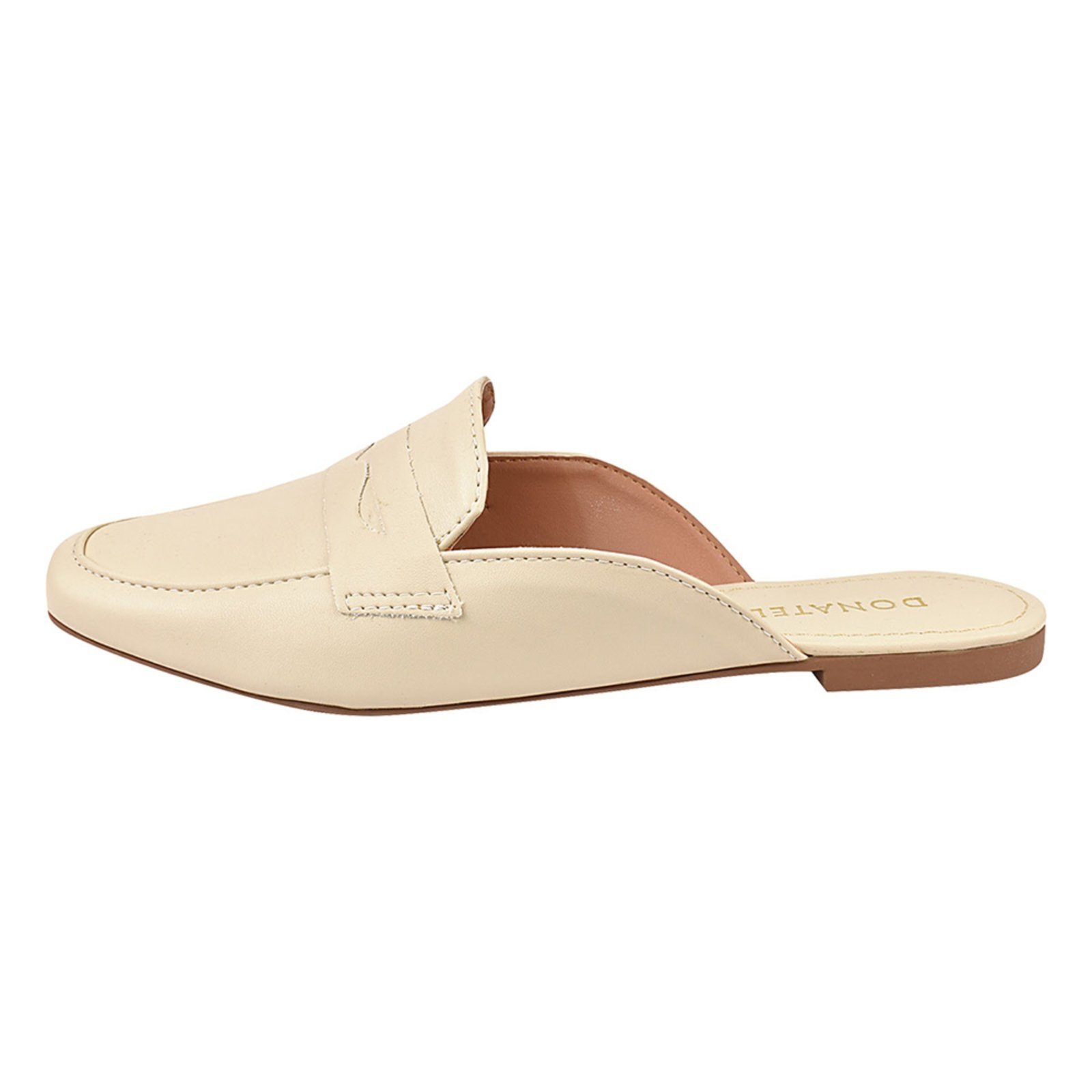 Vista 3 Sapato Mule Feminino CM Calçados Clássico Oxford Bico Quadrado Off White Monte Shoes off-white white Monte Shoes off-white white