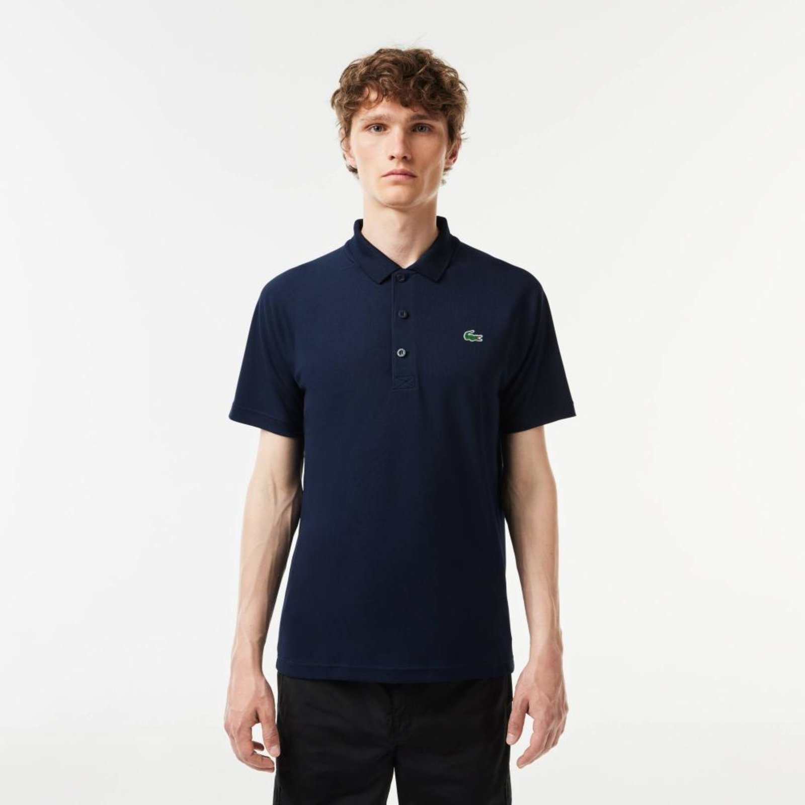 Lacoste Polo Masculina Sport Em Tecido Respirável Azul