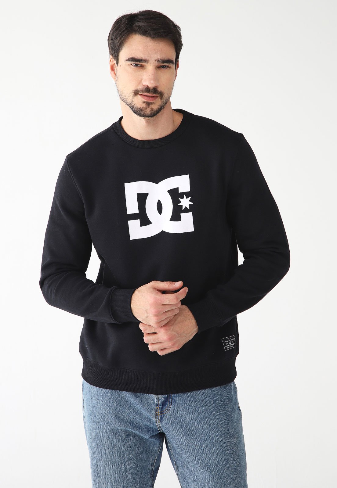 Blusa de Moletom Fechada DC Shoes Logo Preta