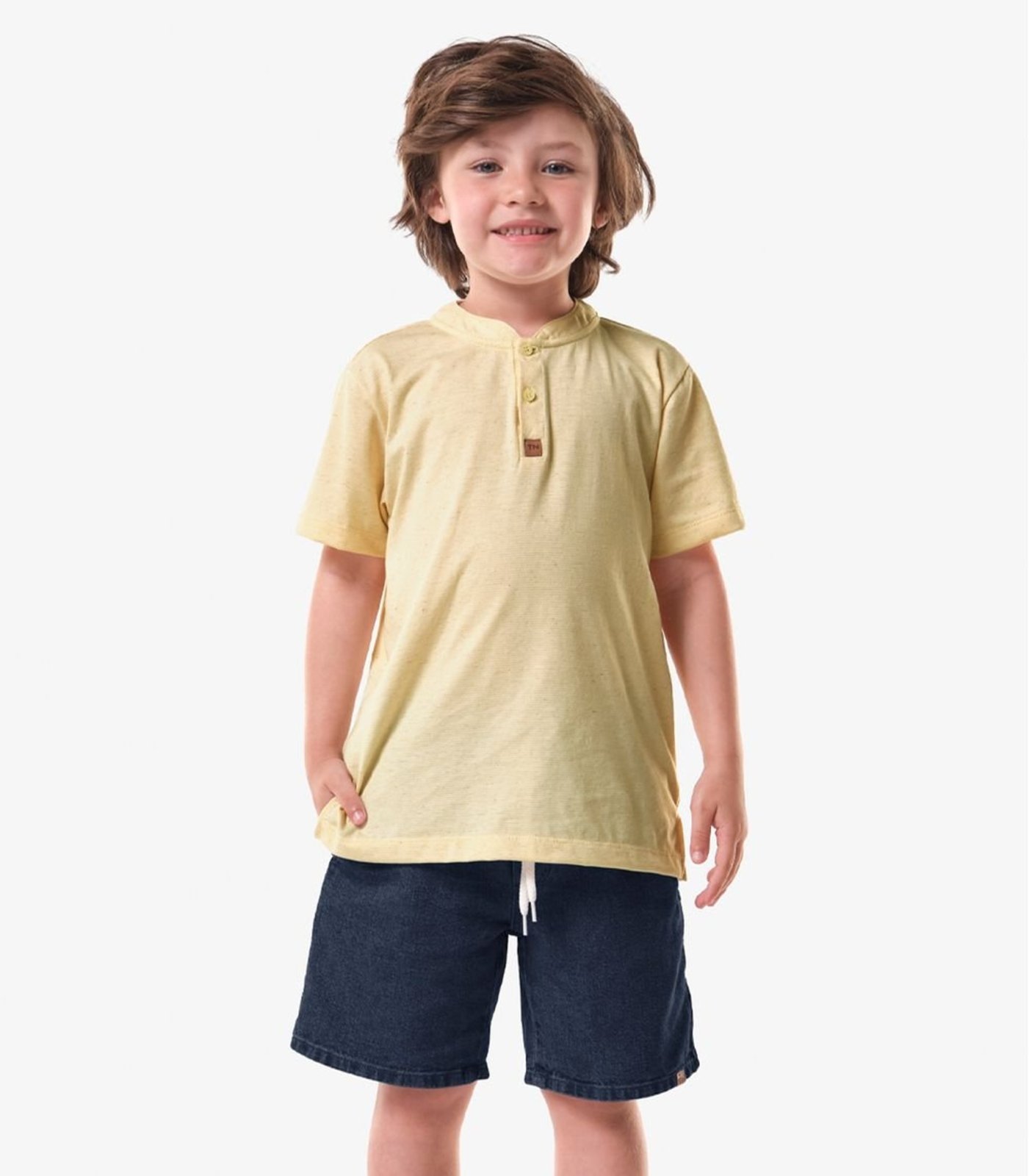 Infantil - Bermuda Jeans Com Elastico Trick Nick Azul