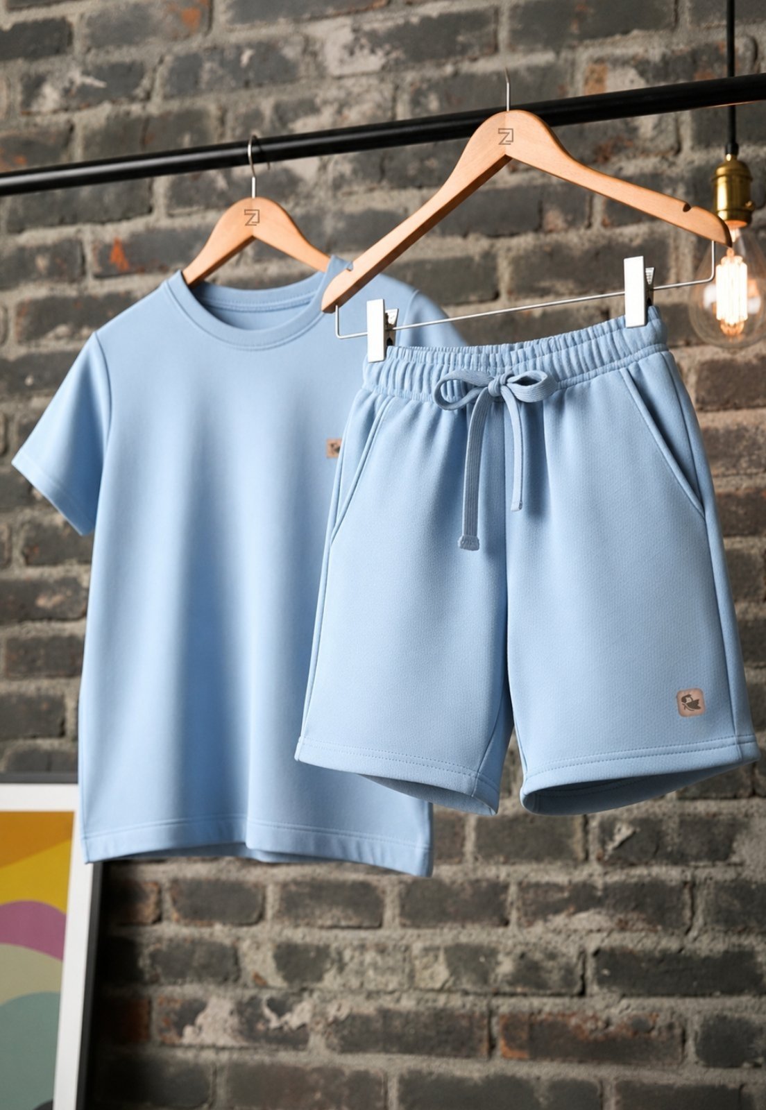Infantil - Conjunto Shorts e Blusa Moletinho Daze Modas Azul