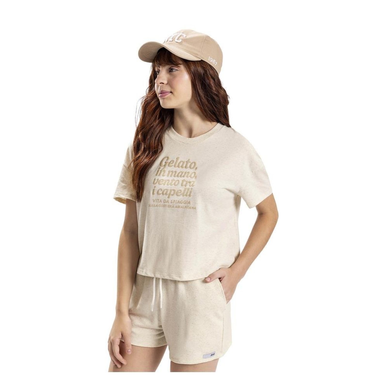 Infantil - Conjunto Feminino Camiseta Shorts Elian Bege 10 Bege