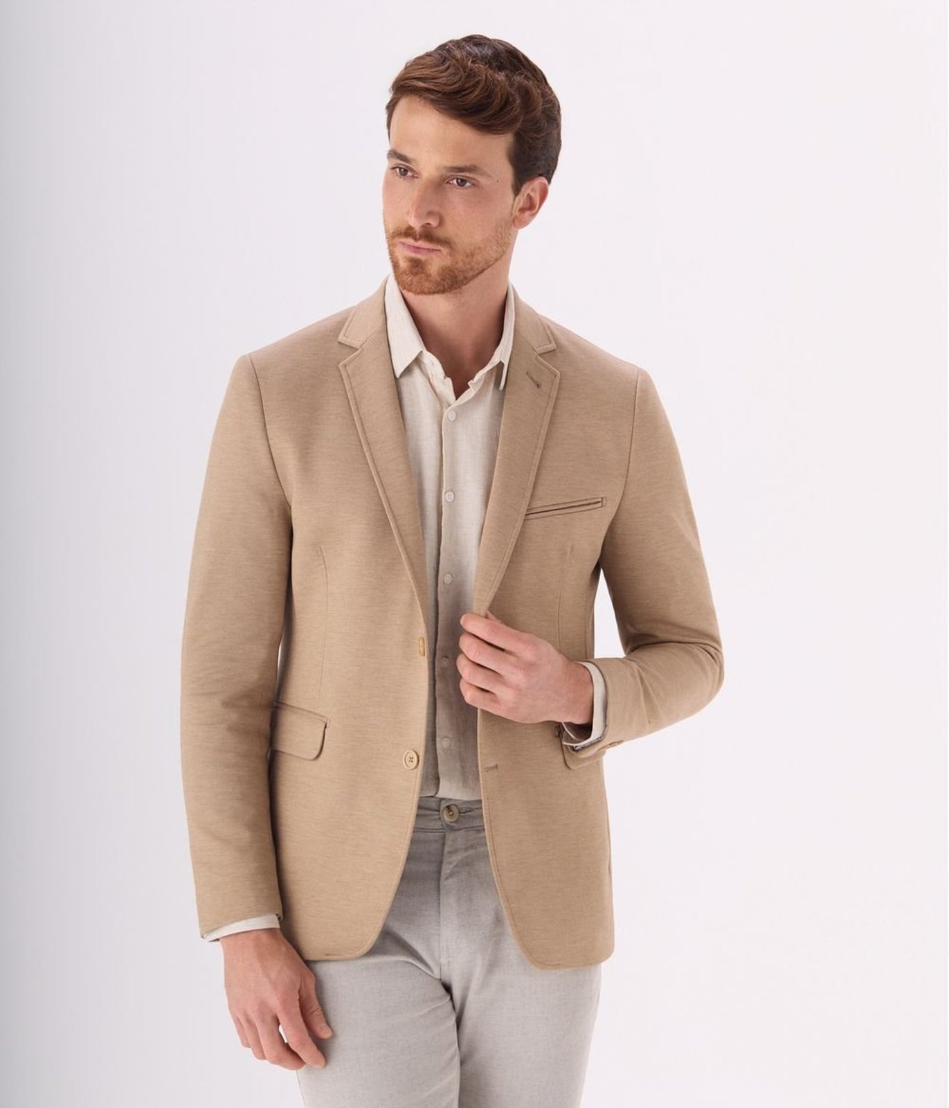 Blazer Makenji Casual Dois Botoes Masculino Camel