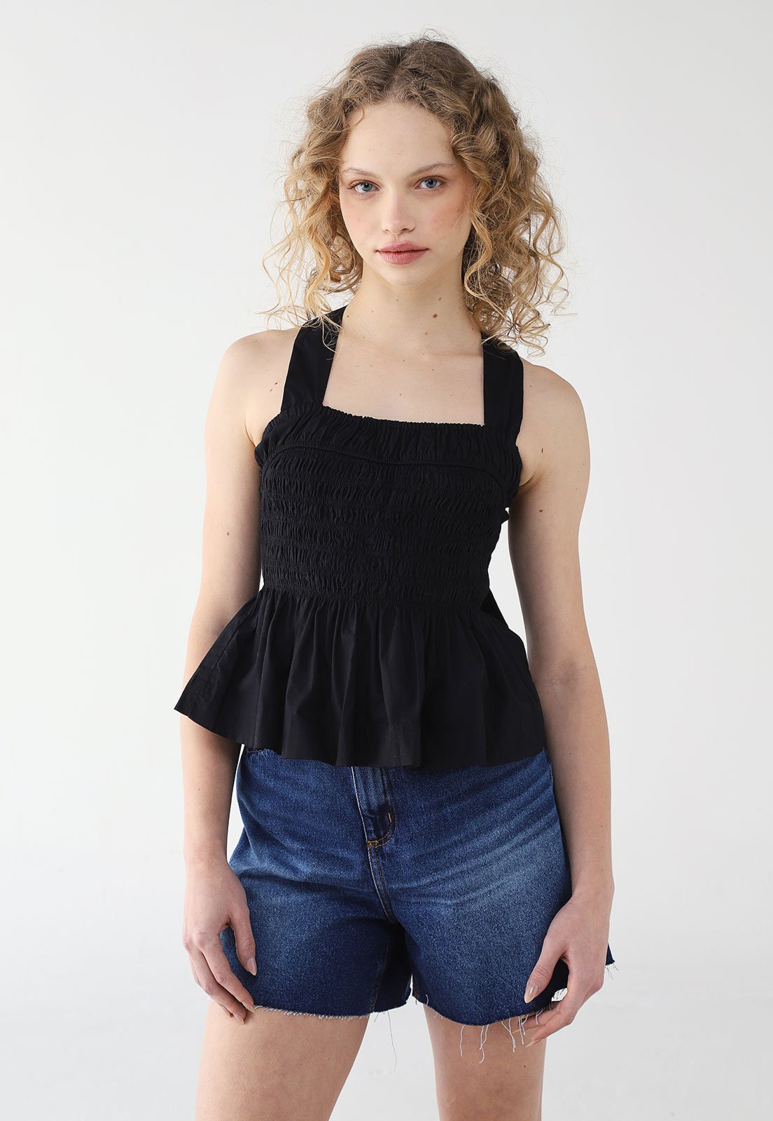 Regata FARM Peplum Lastex Preta