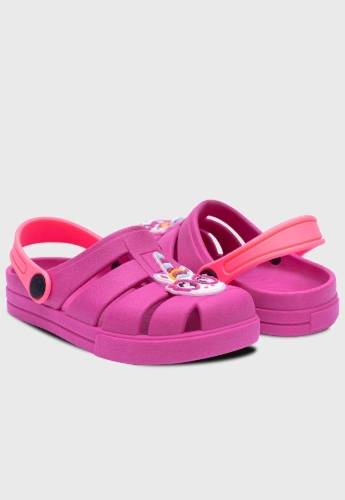 Vista 3 Infantil - Sandalia Babuche Popidi Menina Unicornio pink Pópidí pink