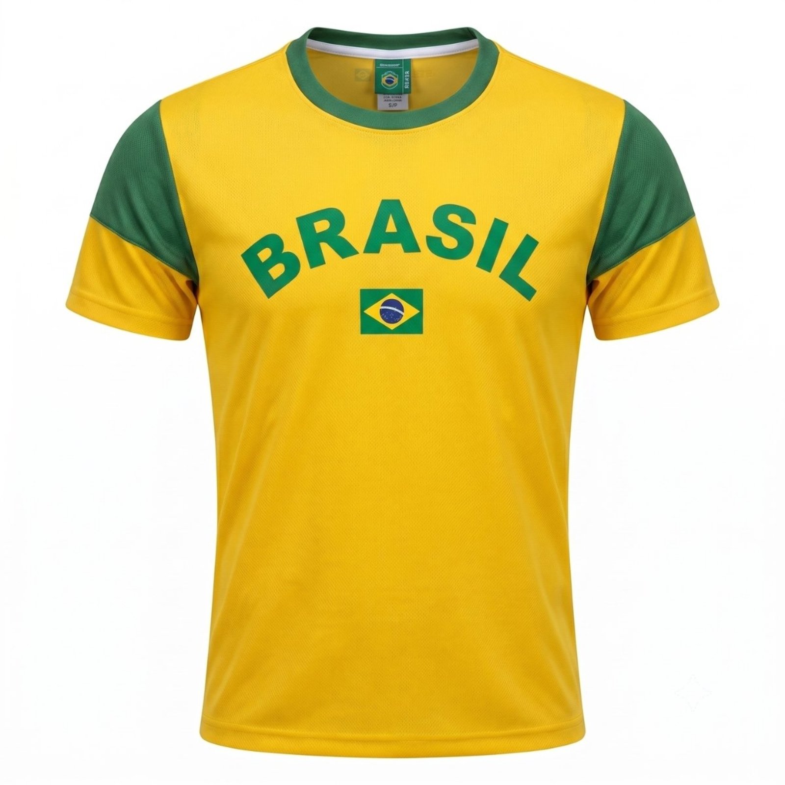 CAMISETA BRASIL MODELO DENGO PARA TORCEDOR MASCULINO ADULTO AMARELO