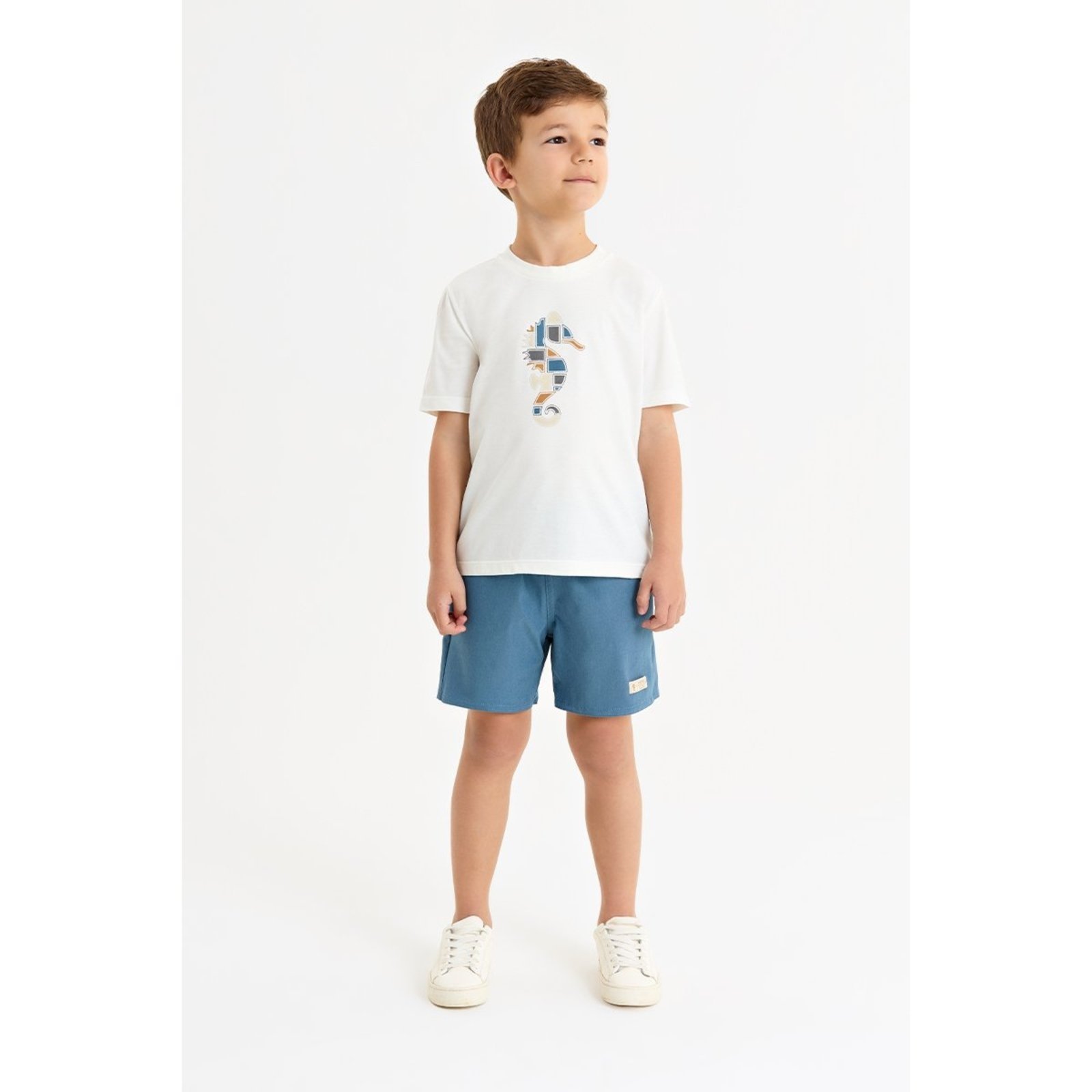 Infantil - Conjunto Masculino com Camiseta e Short em Nylon Confortável
