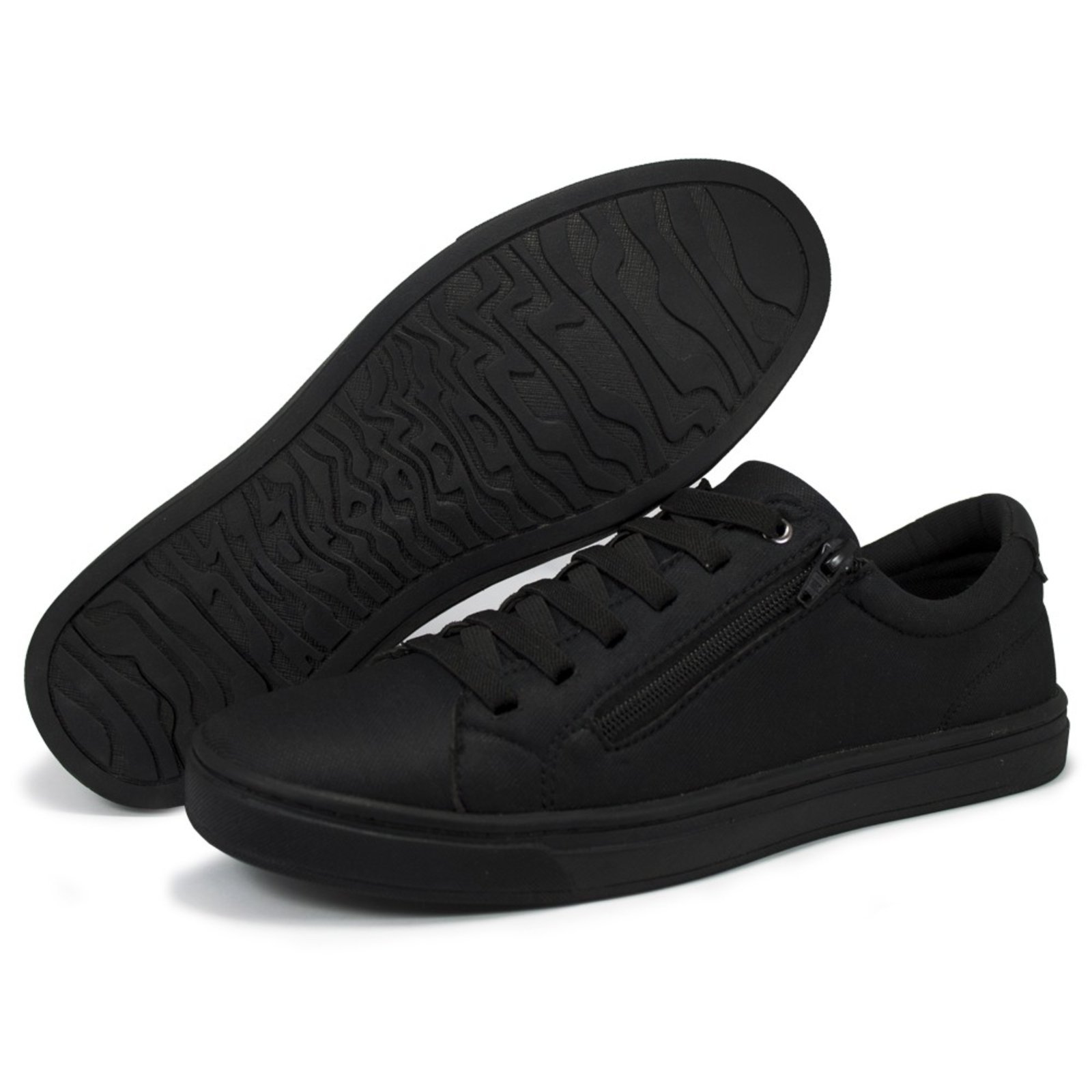 Tênis Casual Sapatênis Nine4 em Lona Macio Solado Preto - Preto