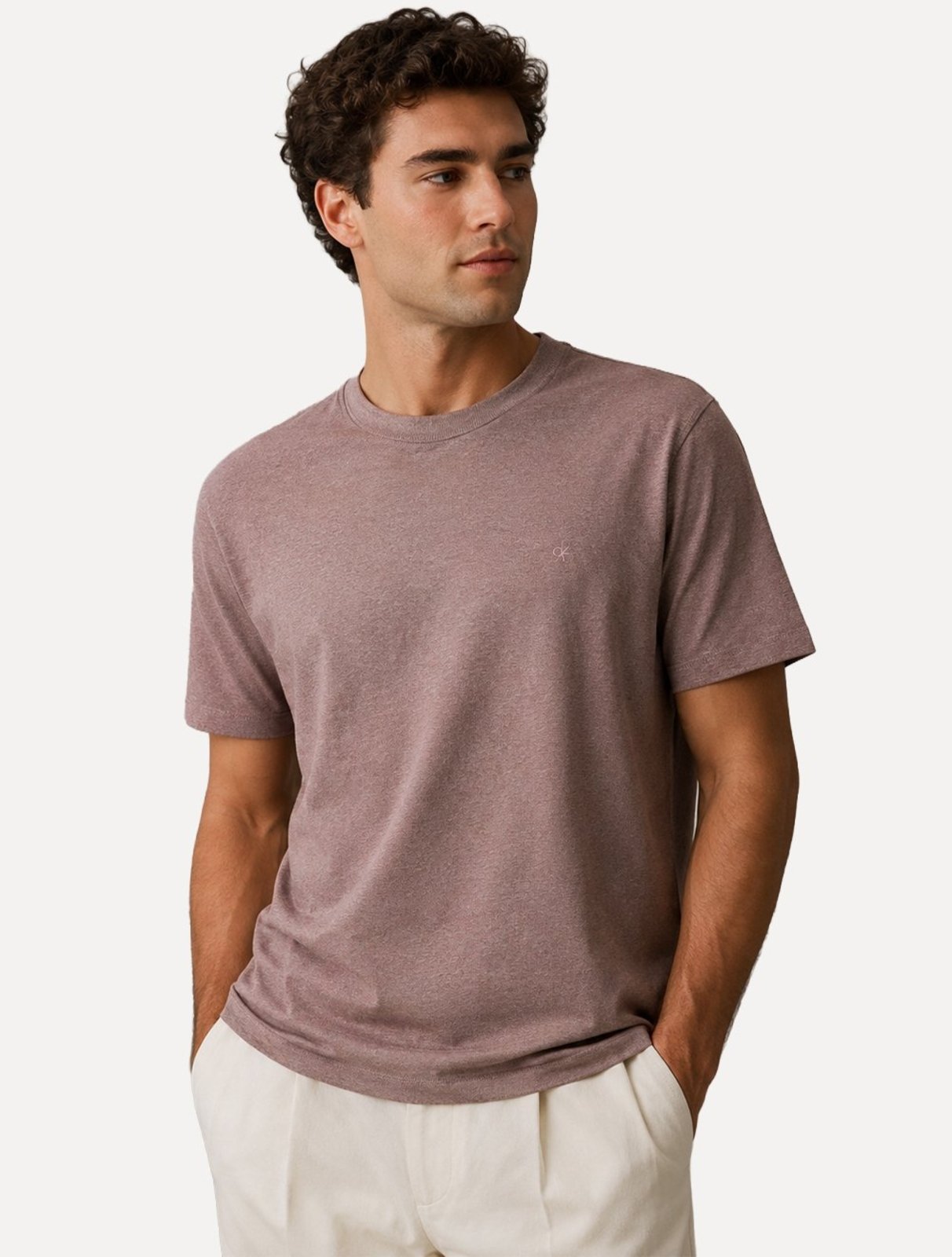 Camiseta Calvin Klein Manga Curta Masculina Mono Logo Ribana Gola