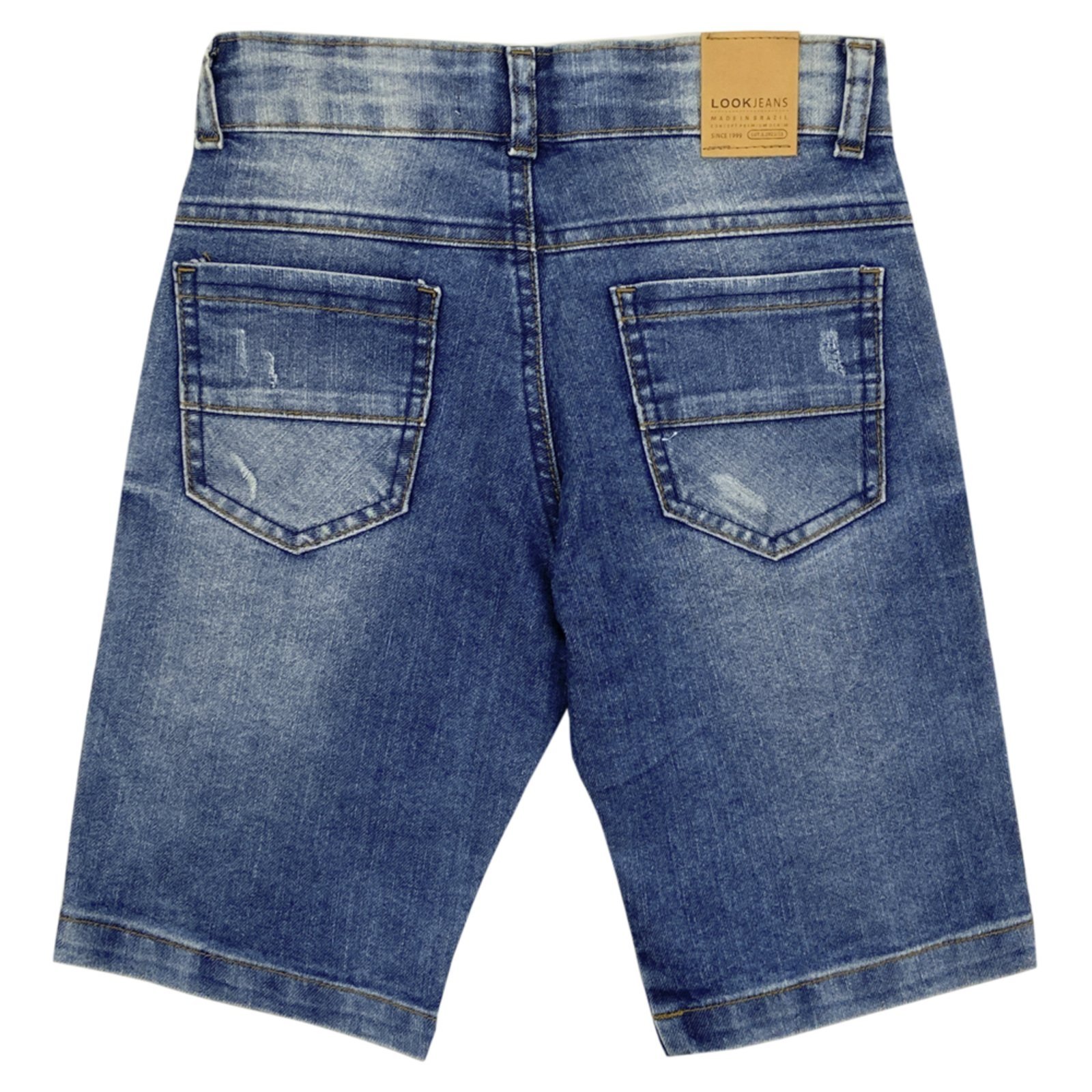 Vista 3 Infantil - Bermuda Juvenil Look Jeans Skinny Jeans azul Look Jeans azul