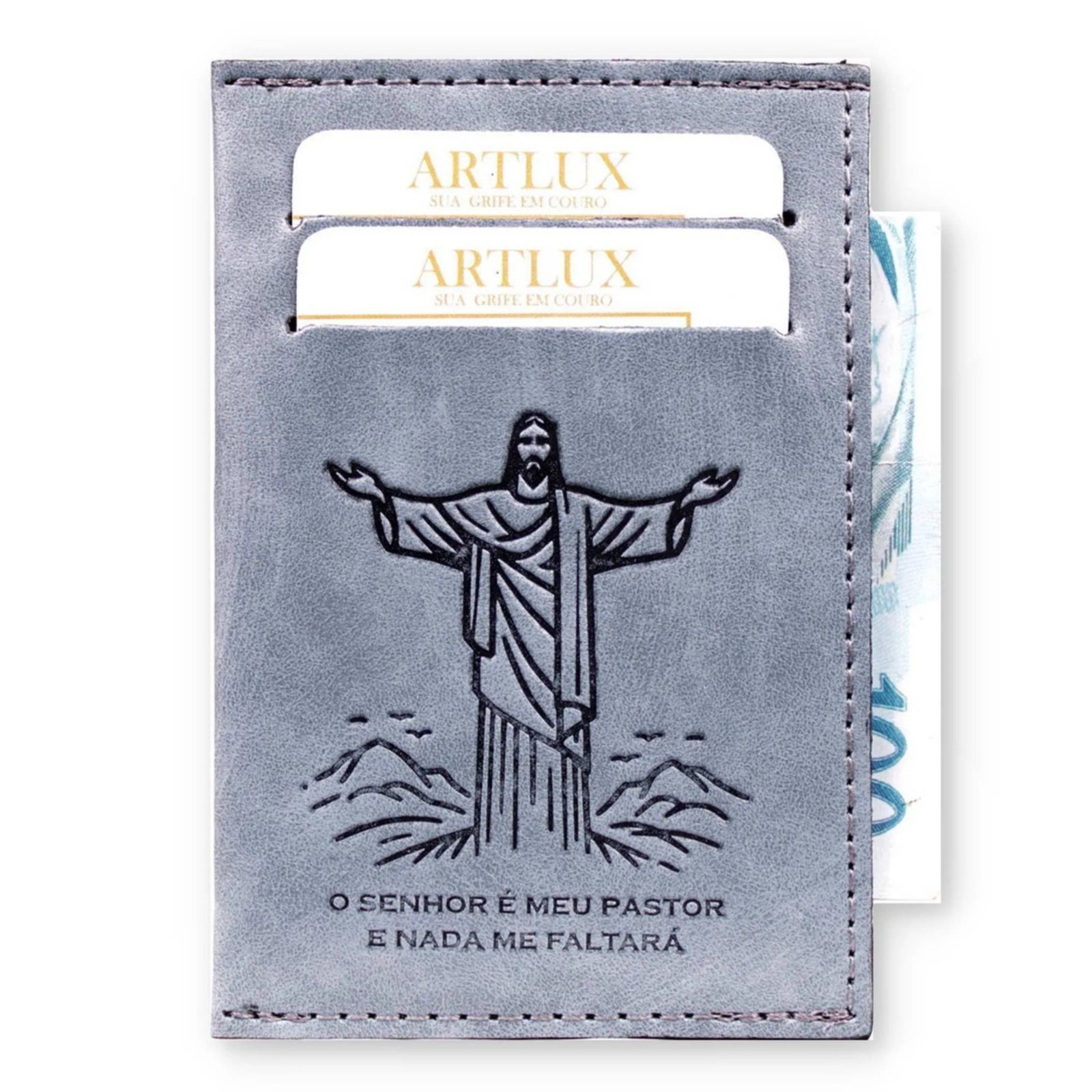 Carteira Slim Cristo Redentor Artlux Azul 3088