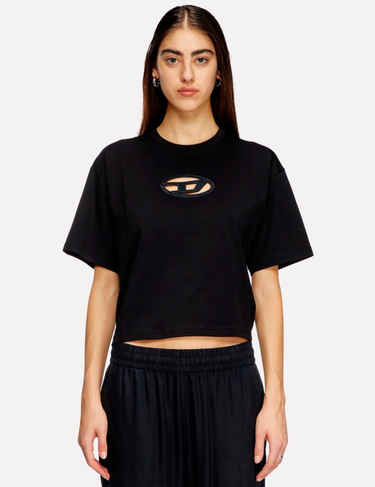 Camiseta Diesel Feminina T-Buxt-Crop-Od Preta