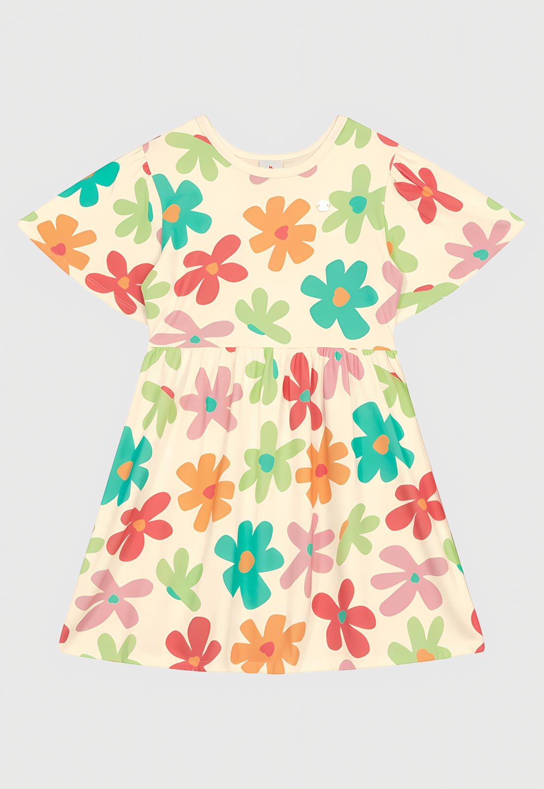 Infantil - Vestido Brandili Estampa Floral Amarelo