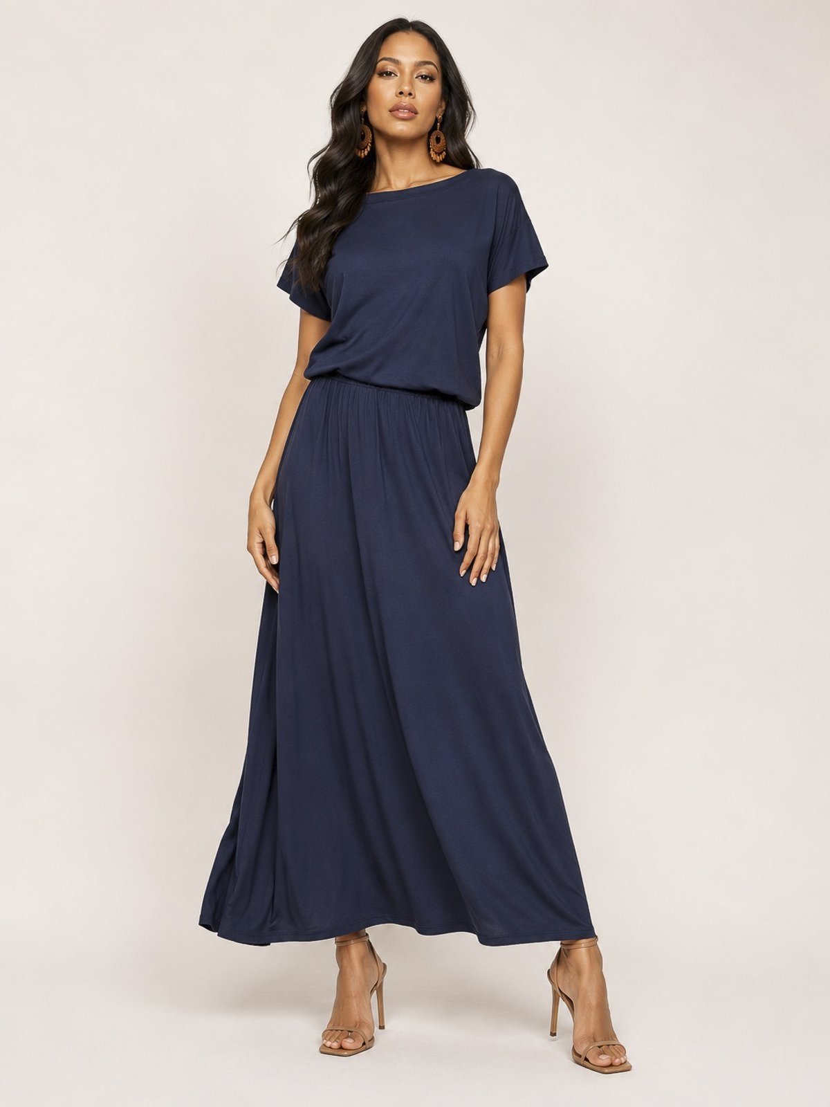 Vestido Longo Cabanafree Morcego Azul