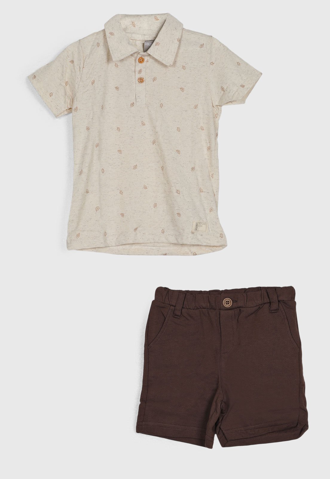 Infantil - Conjunto Colorittá Polo Estampado Bege