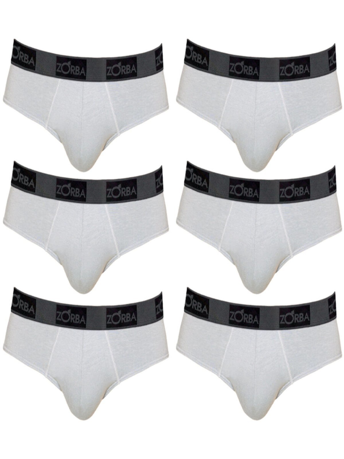 Kit/6 Cuecas Zorba Slip 0716-1 Branca