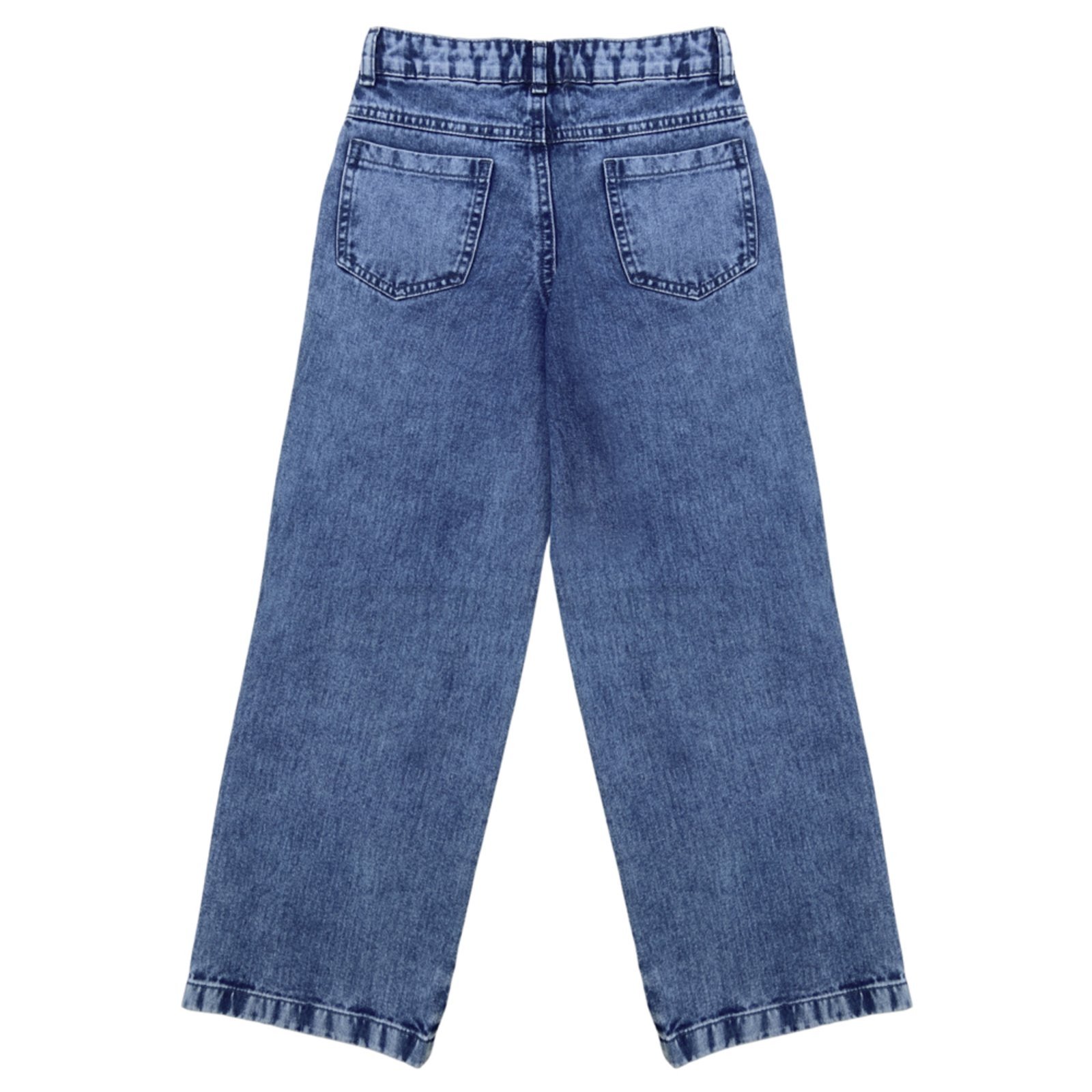 Vista 3 Infantil - Calça Juvenil Look Jeans Reta Jeans azul Look Jeans azul