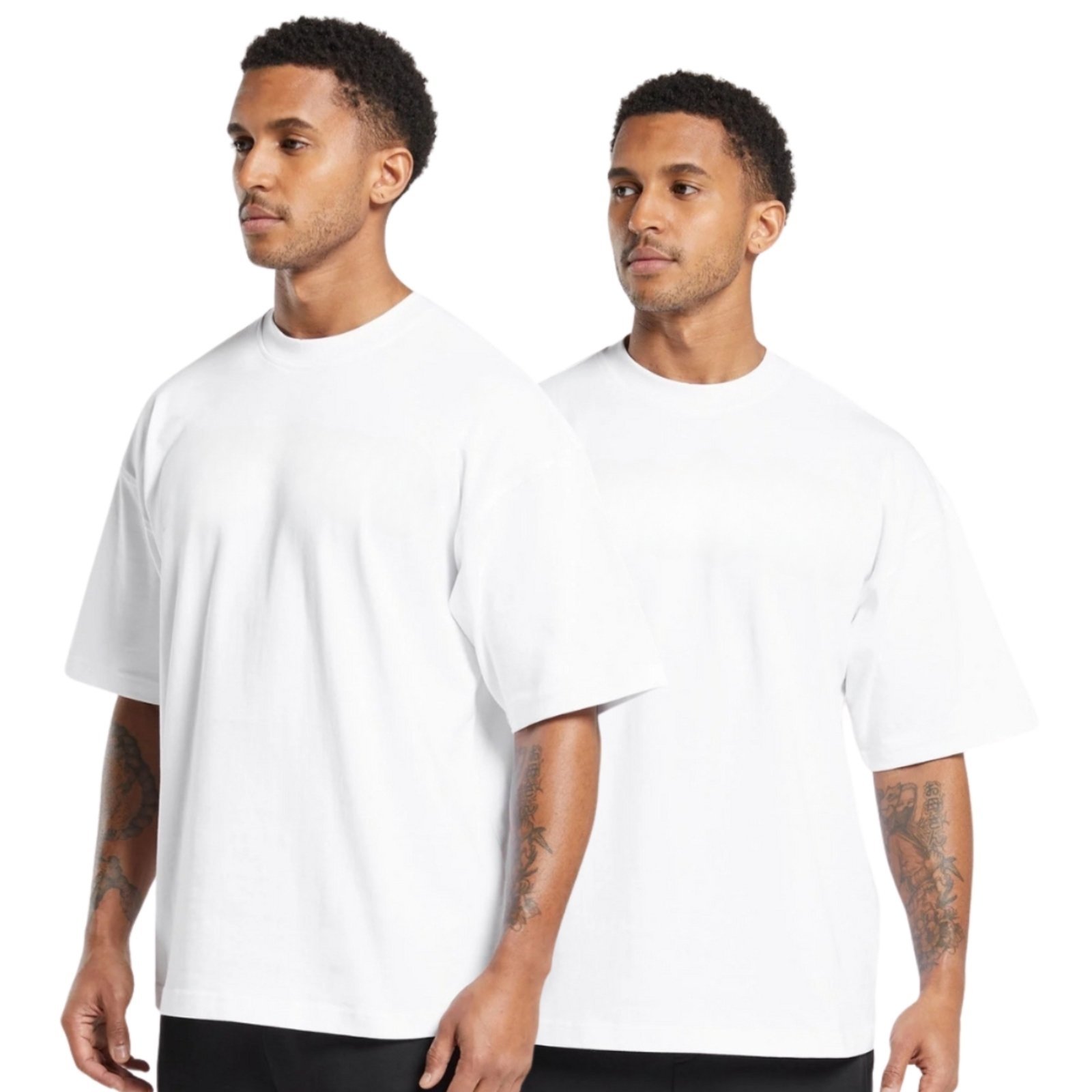 Kit 2 Camisetas Oversized de Algodão para Academia, Fitness e Esportes com Gola Redonda Lisa