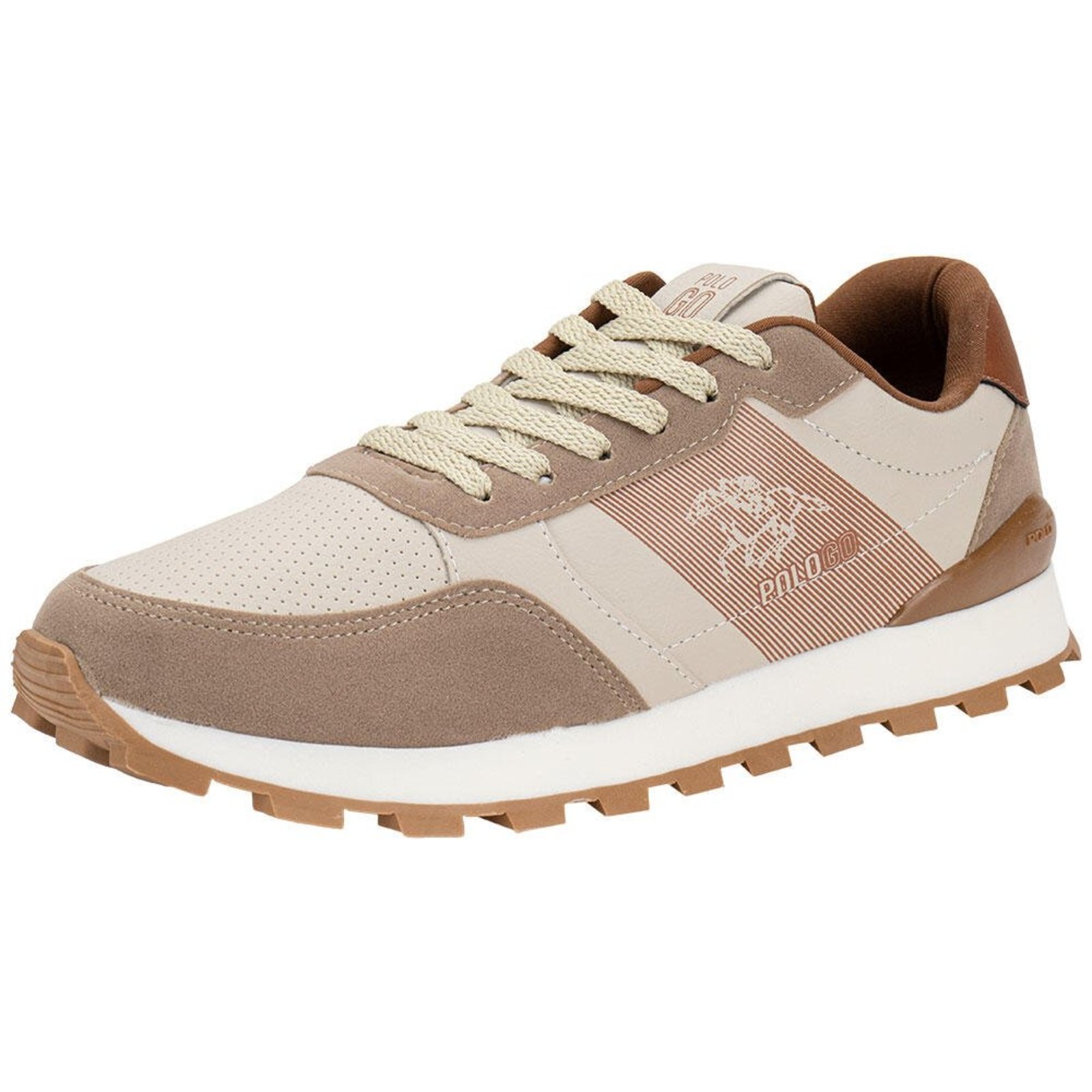 Tênis Masculino Casual Polo Go Go545 6740545 Bege
