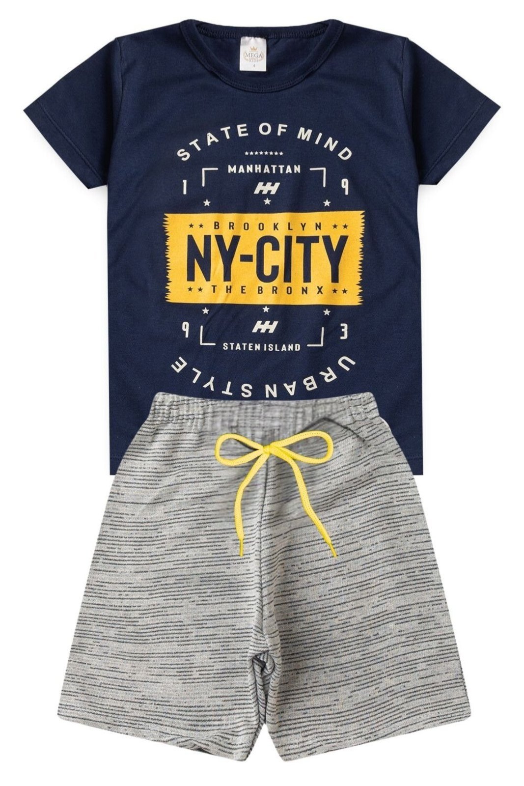 Infantil - Conjunto Verão Masculino NY - City Marinho