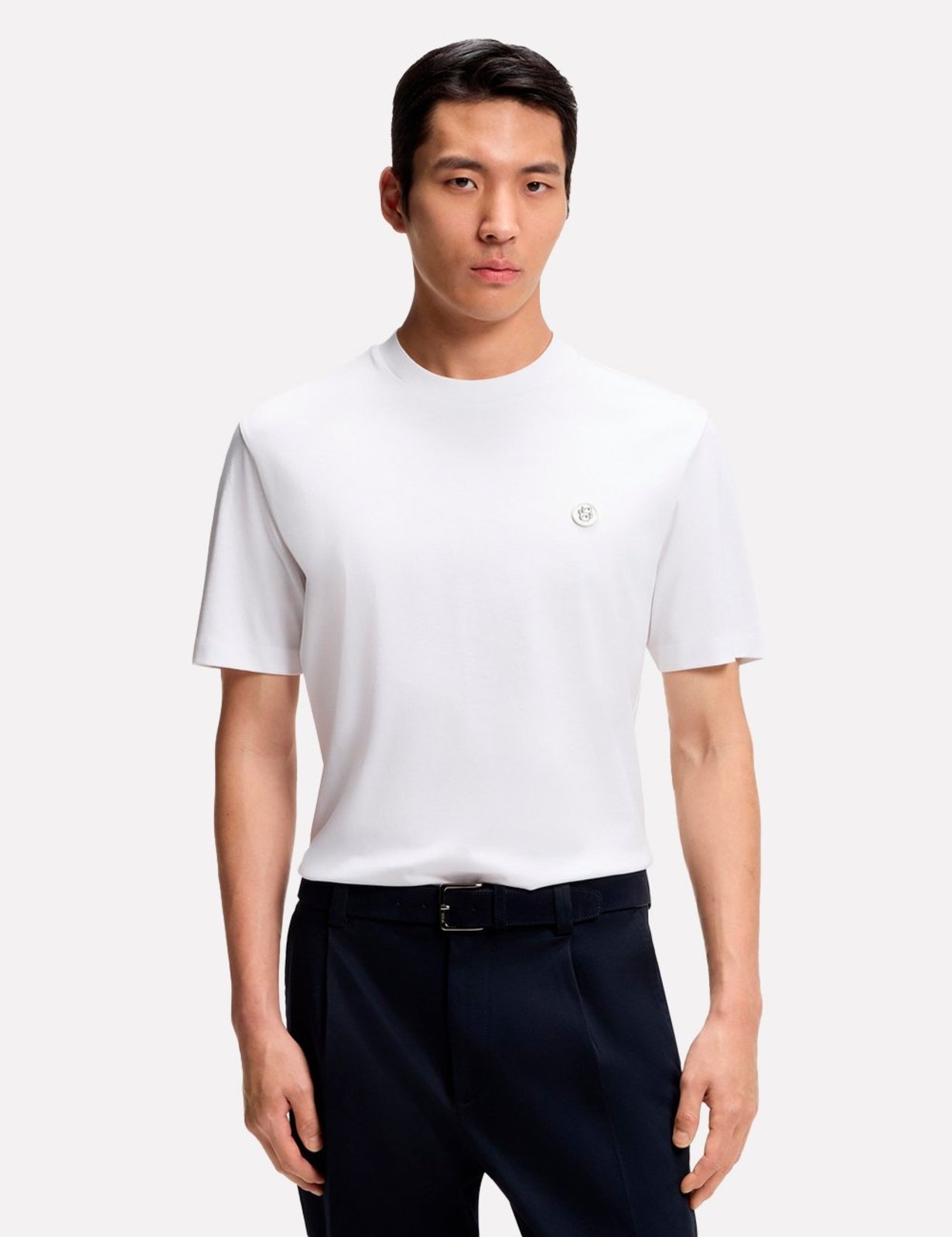 Camiseta Hugo Boss Masculina Regular Mercerised C-Taut 01 Branca