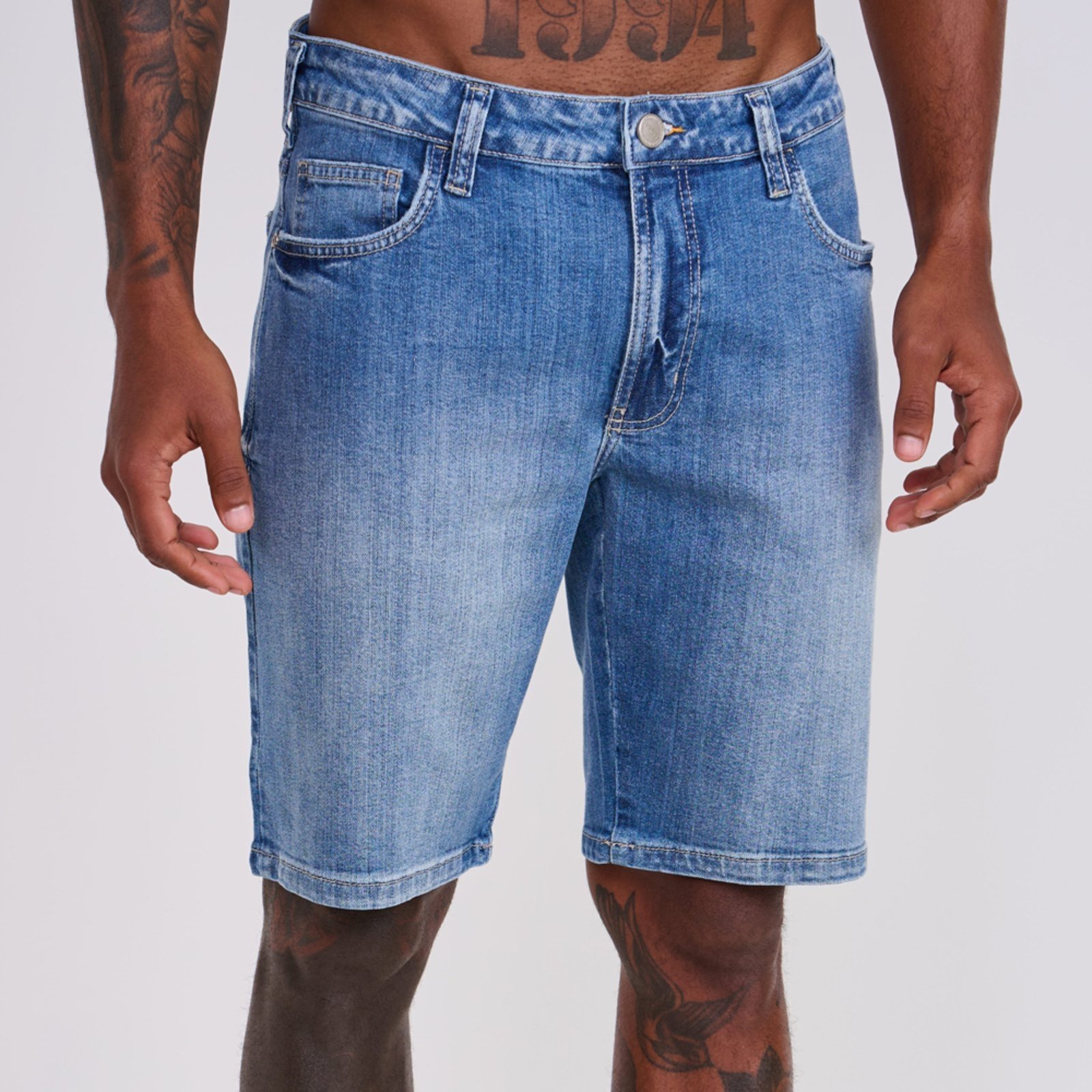 Bermuda Jeans Colcci Davi Fog Ve26 Azul Masculino
