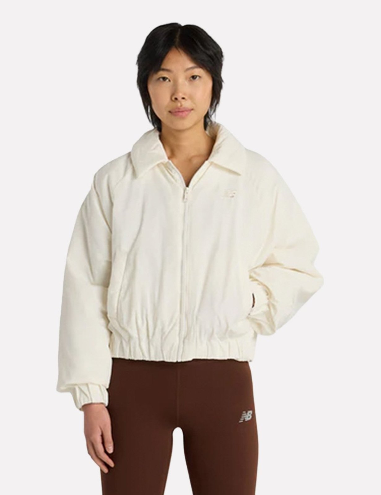 Jaqueta New Balance Oversized Woven Bomber Off White