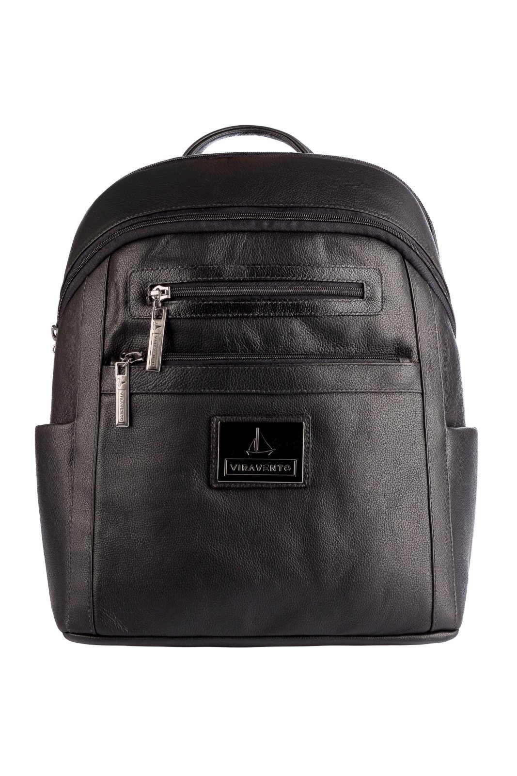 Mochila grande masculina de couro Marcelo - Preta