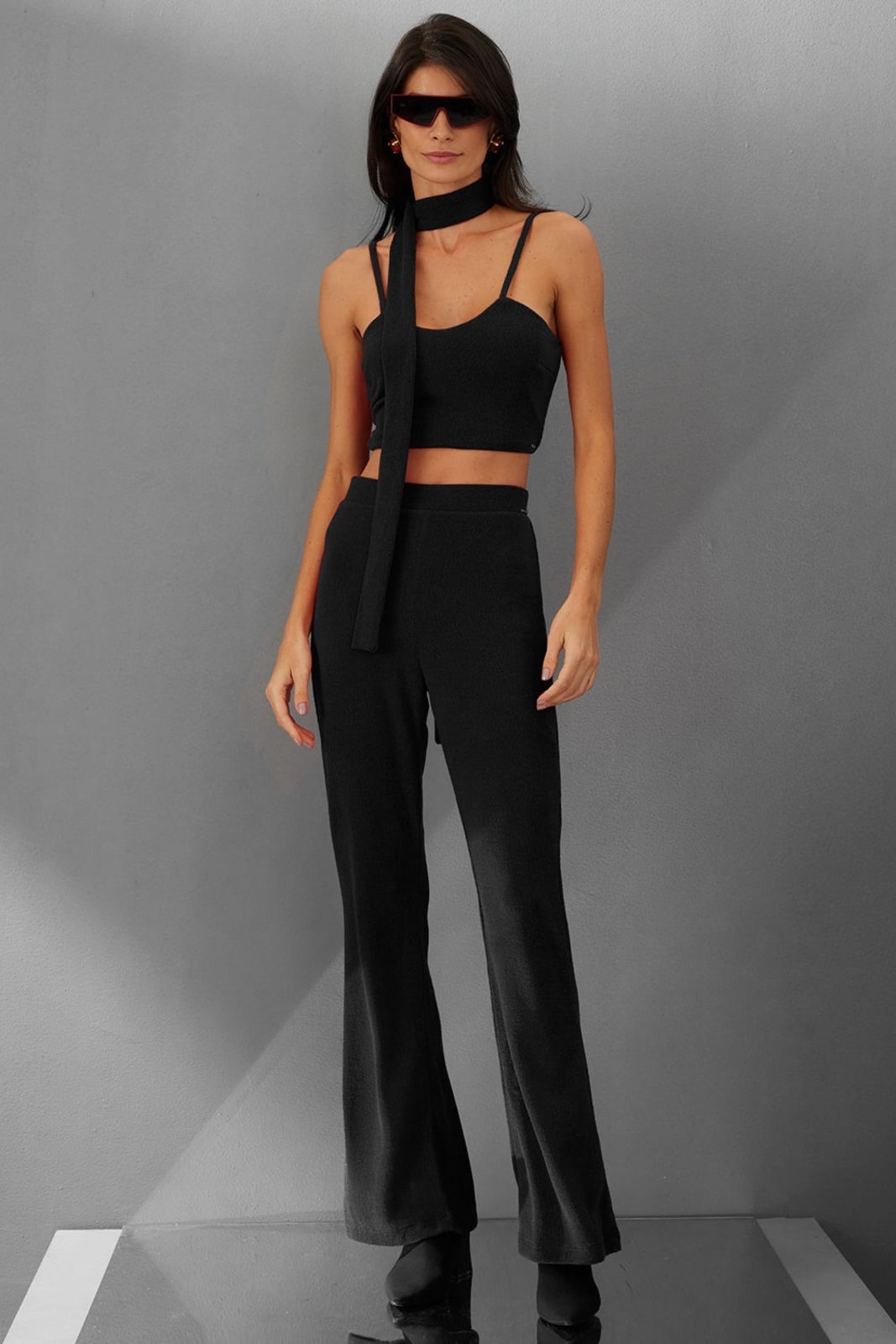 Calça Flare Feminina Kate Moss Smk Preto