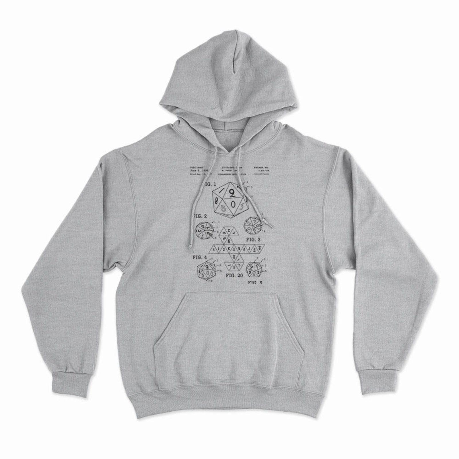 Moletom Com Capuz D20 Patent - Mescla Cinza - Casual - Studio Geek
