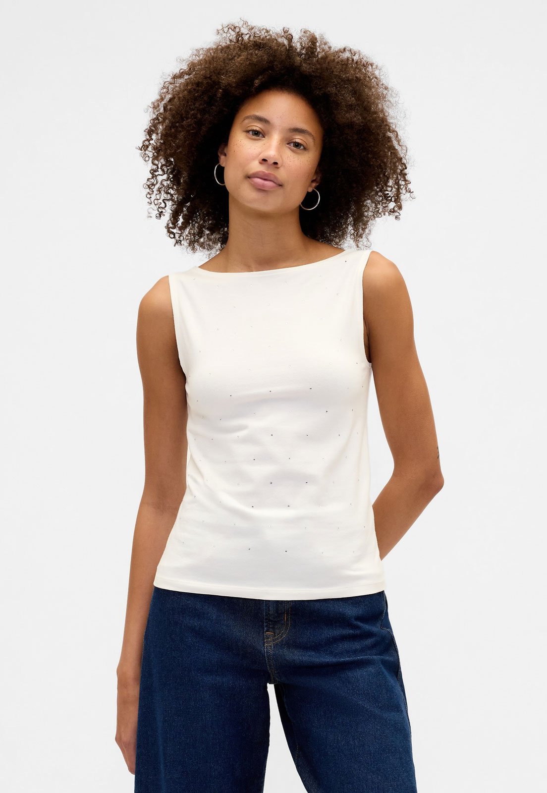 Blusa Regata Feminina GAP Off White