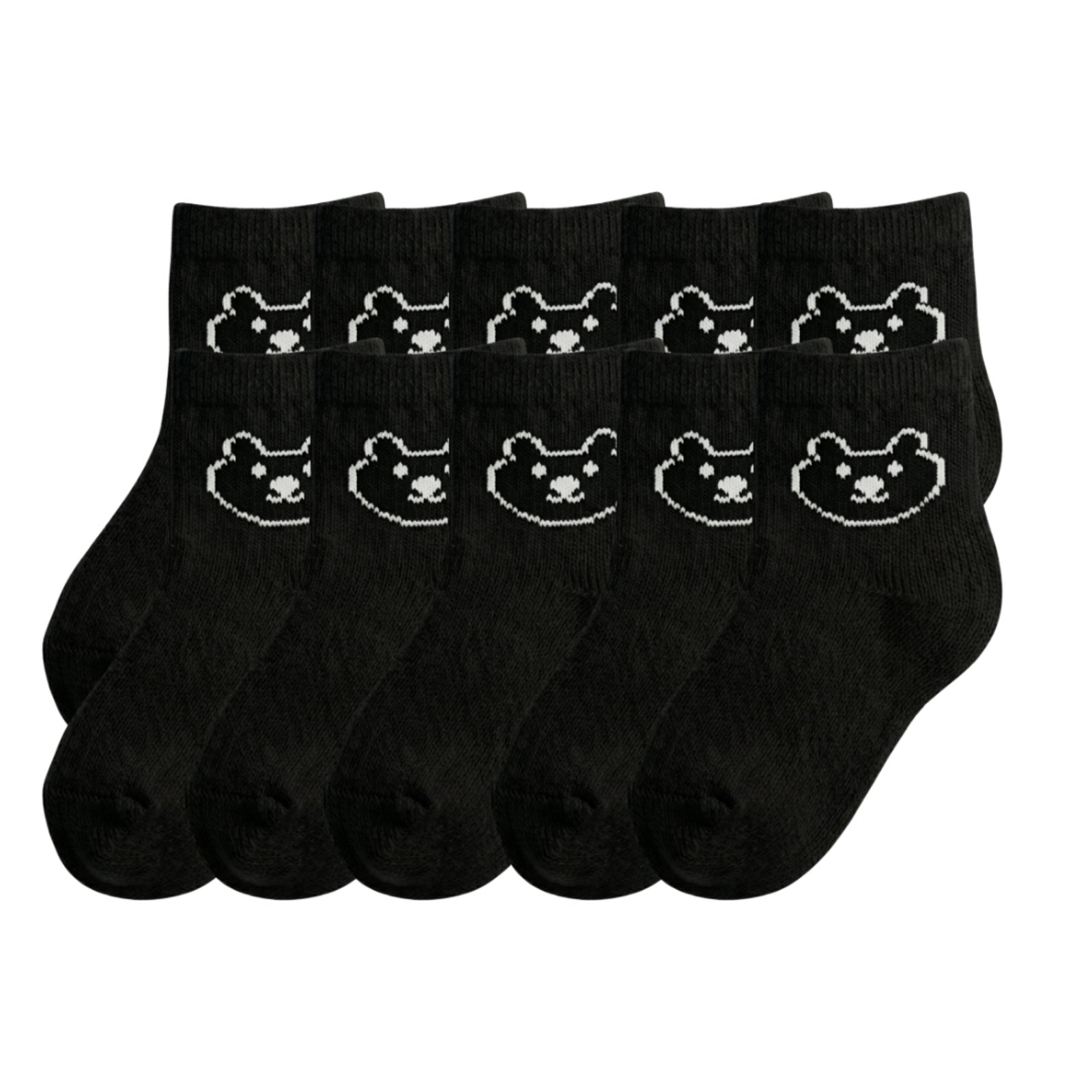 Kit 10 Pares de Meias QLC Sports Algodão Confort Preto