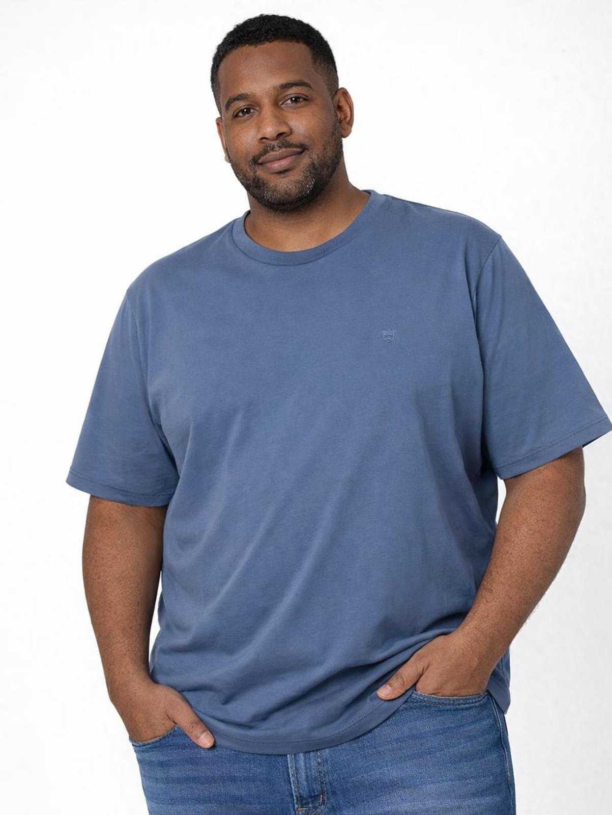 Camiseta Básica Plus Size Masculina AZUL