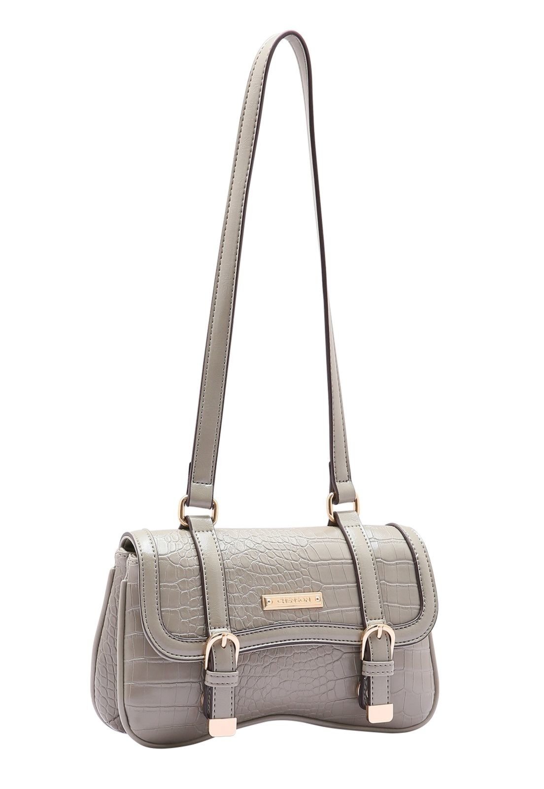 Bolsa Feminina Croco Utilitario Ombro 3484226