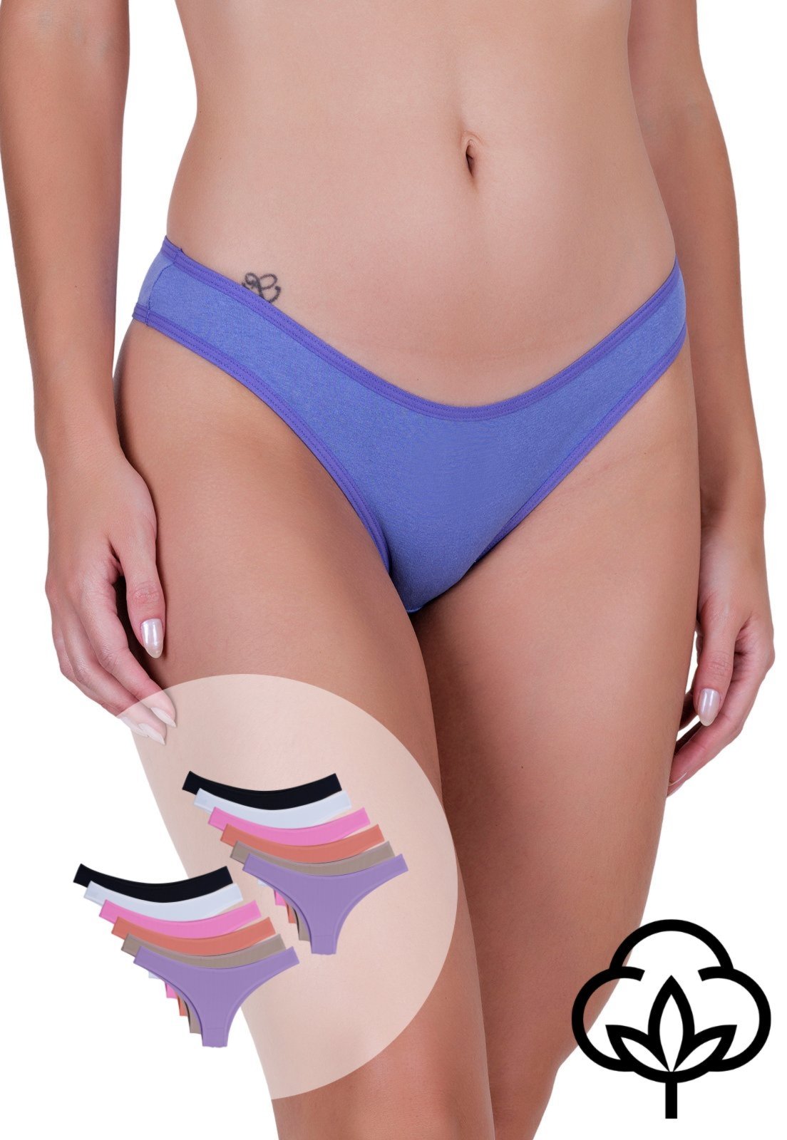 Kit 10 Calcinhas Femininas Algodão Carinho Básica Conforto Diário Concept Lingerie