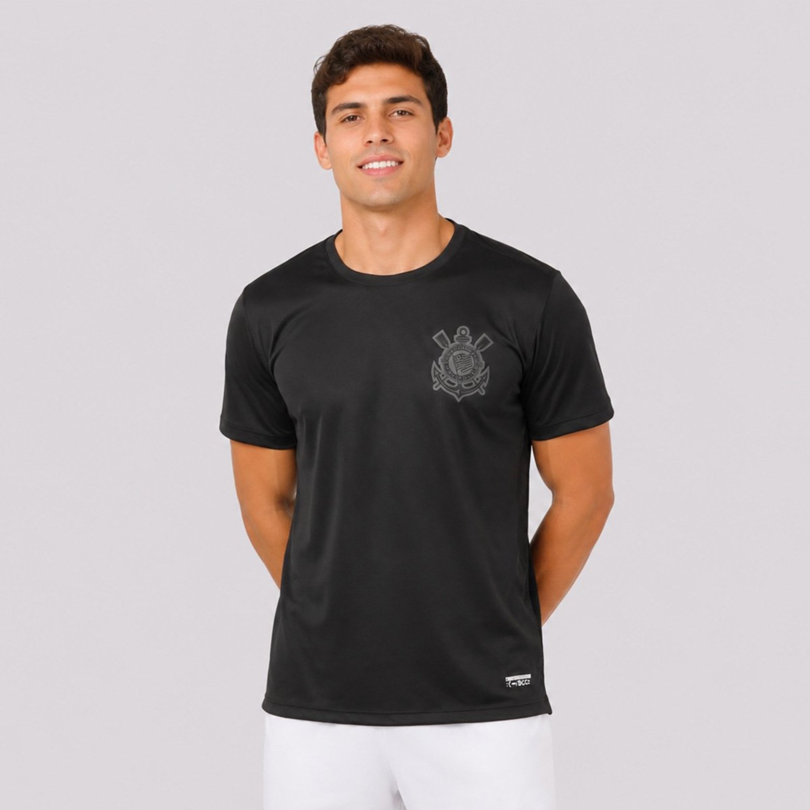 Camisa Corinthians Escudo Poliamida All Black