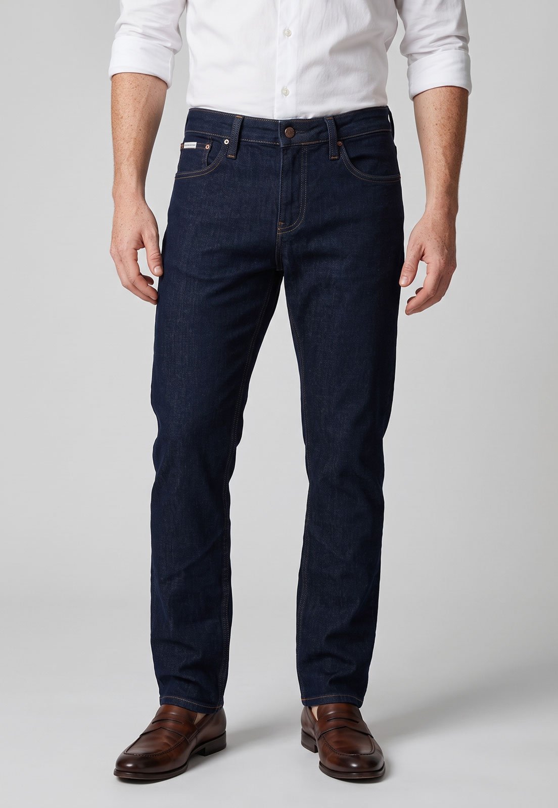 Calça Jeans Calvin Klein Jeans Reta Lisa Azul