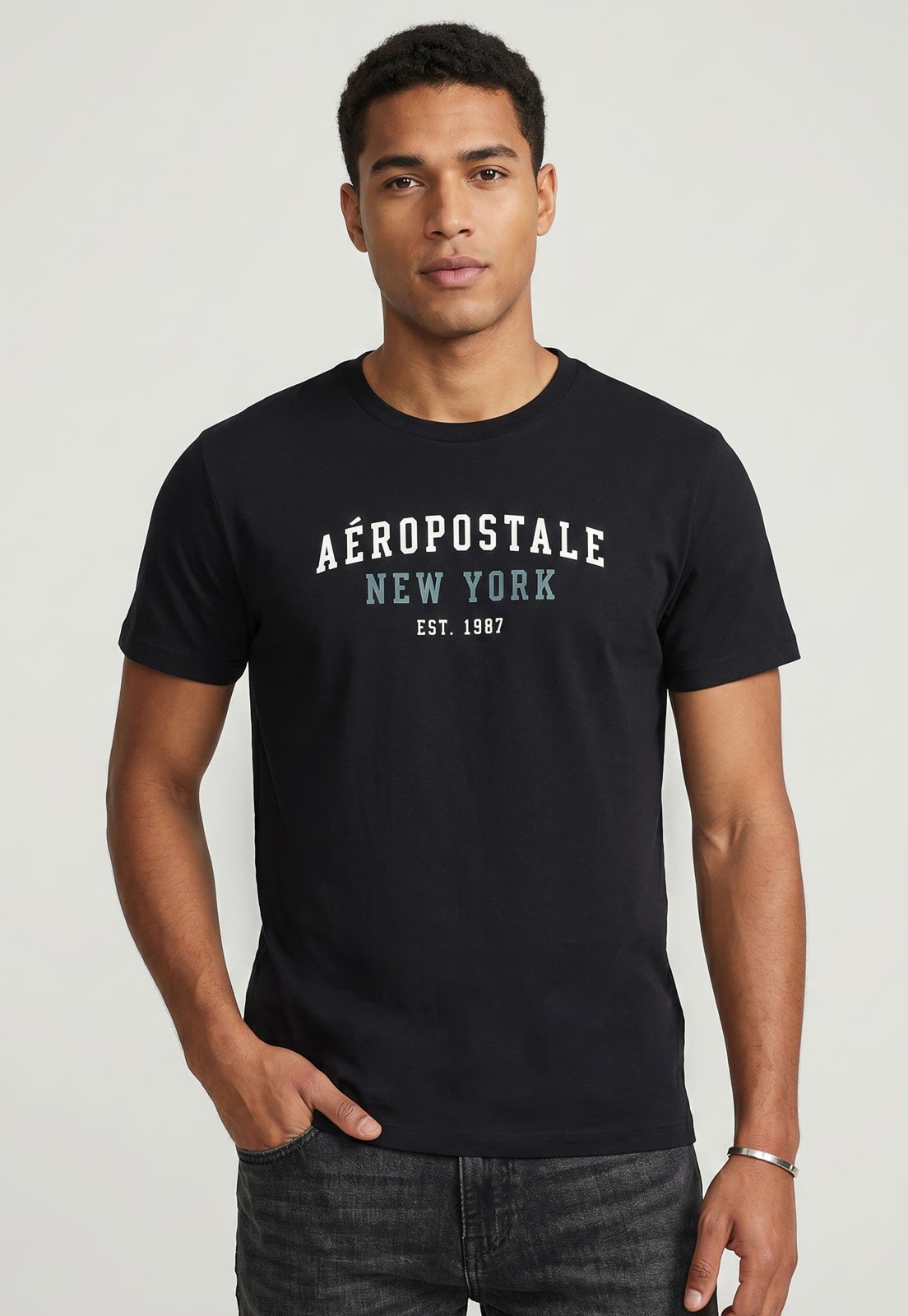 Camiseta Masculina Aeropostale Logo Preta