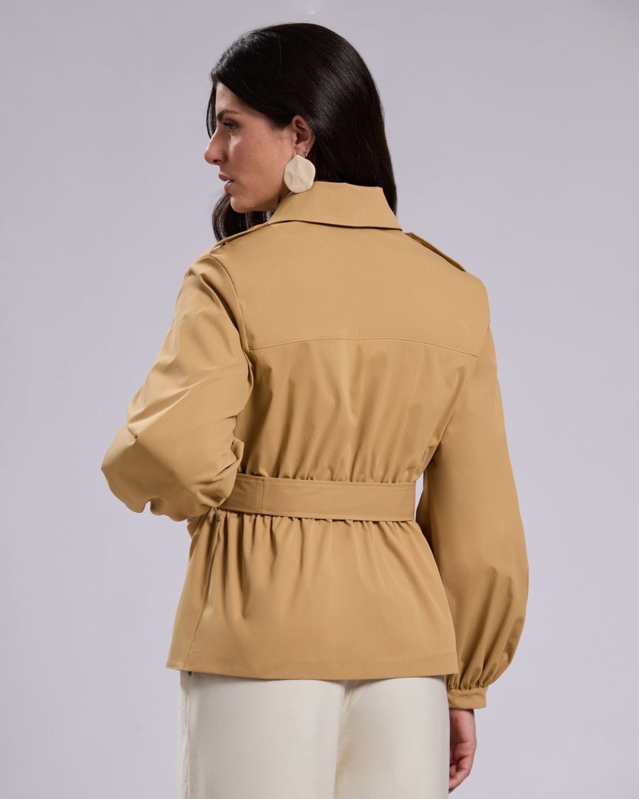 Parka Manga Bufante Larissa Mostarda