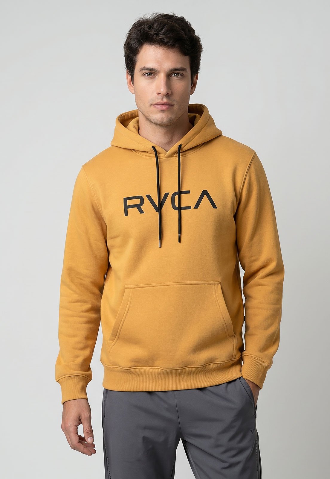 Blusa de Moletom Masculina RVCA Capuz Amarela