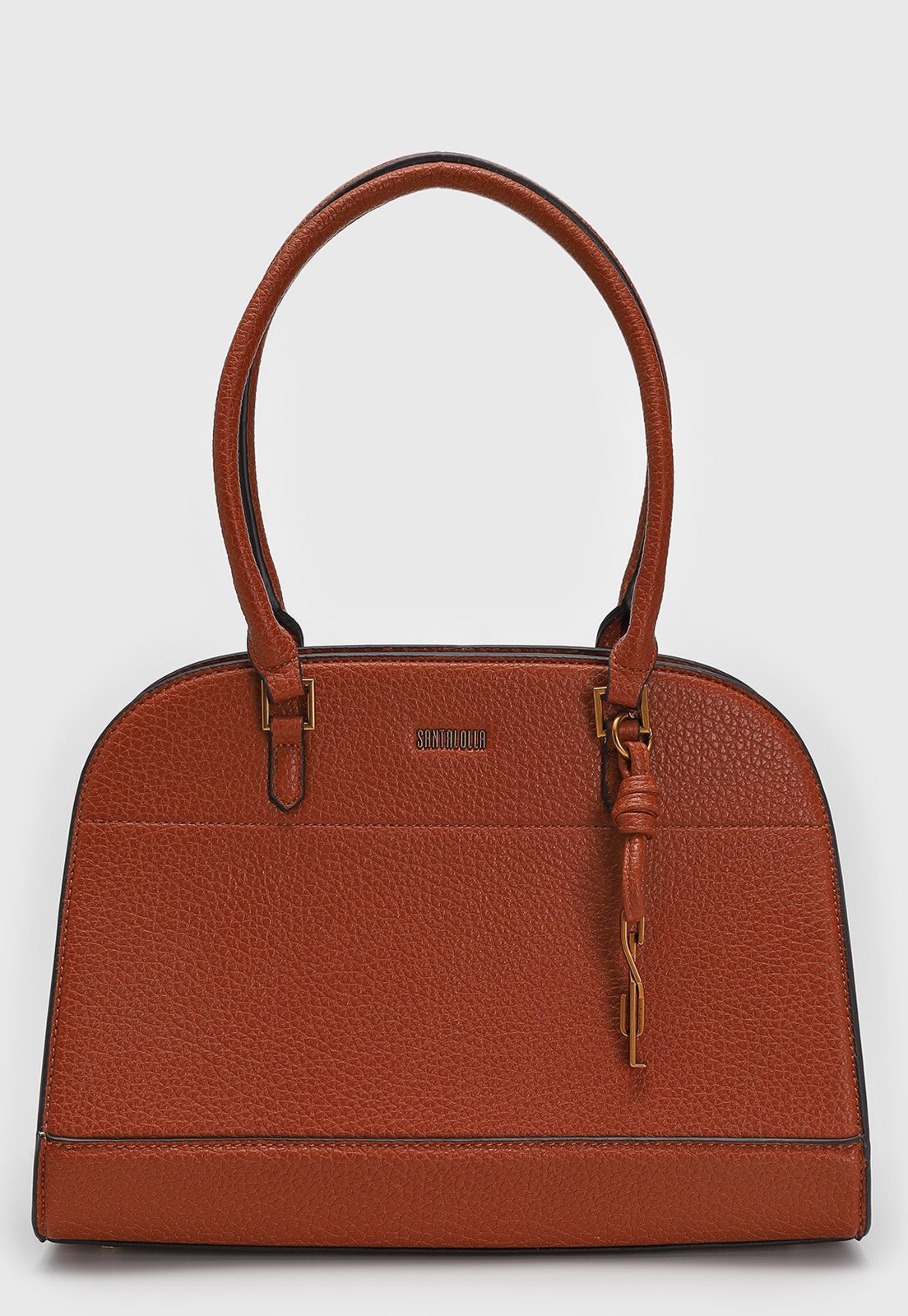 Bolsa Feminina Santa Lolla Alça Dupla Granulada Marrom